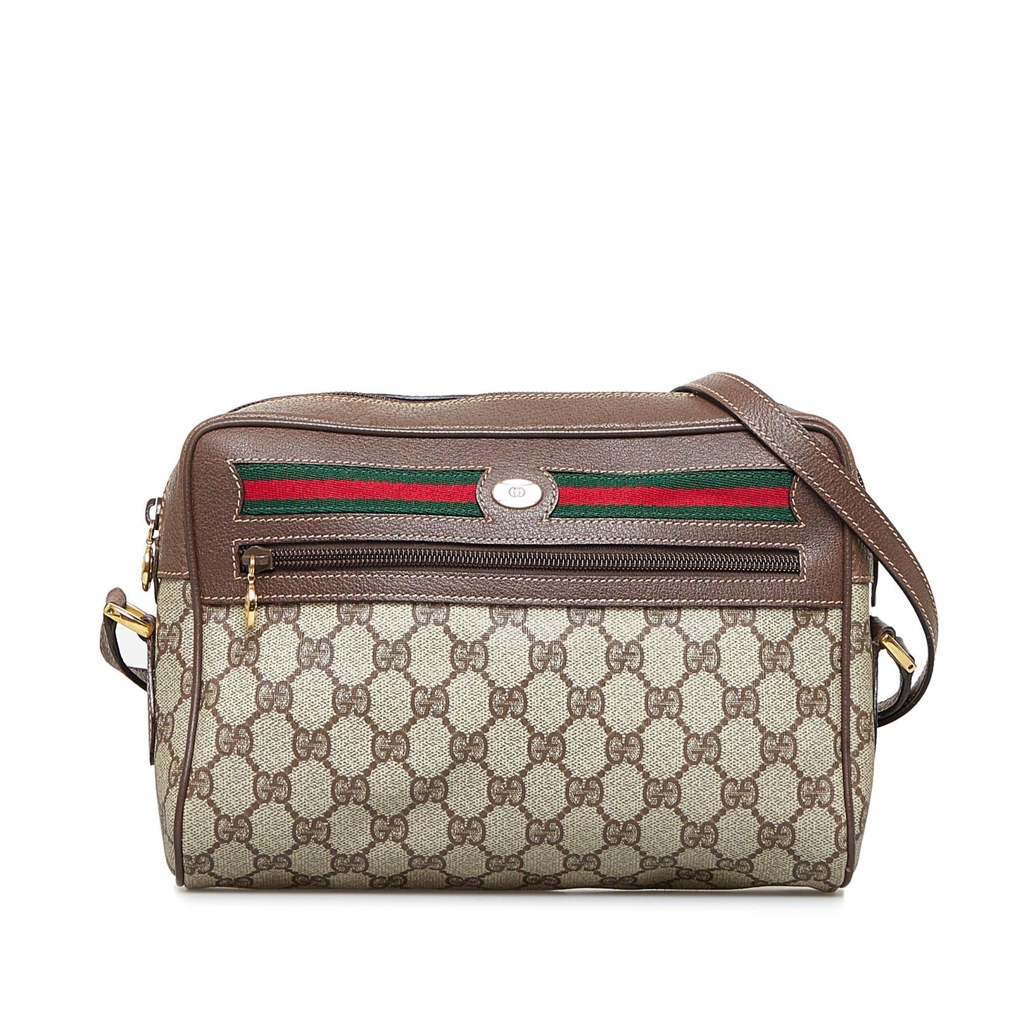 Gucci GG Supreme Web SHG-Dazr8b Canvas Calf Brown Crossbody Bag