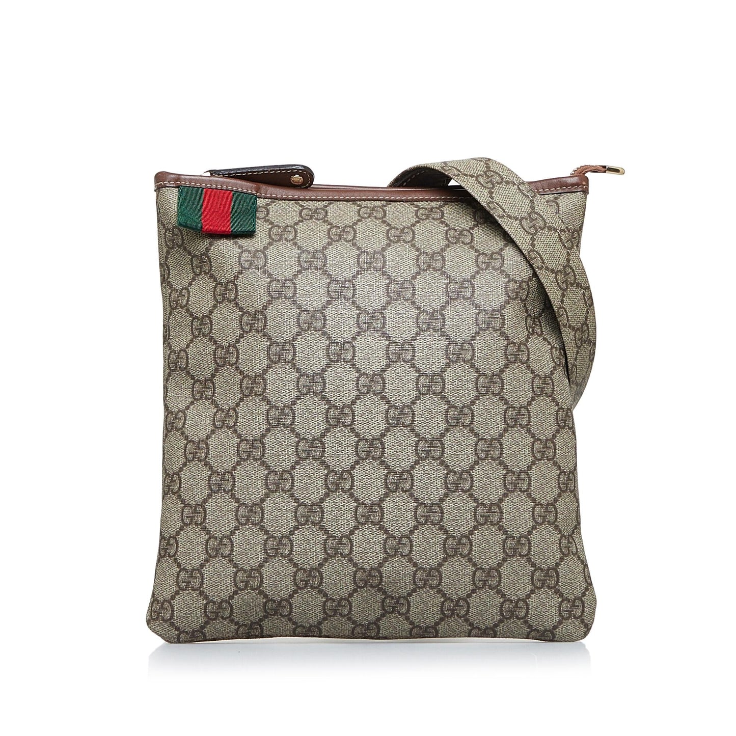 Gucci GG Supreme Web SHG-ughrS6 Canvas Calf Brown Crossbody Bag