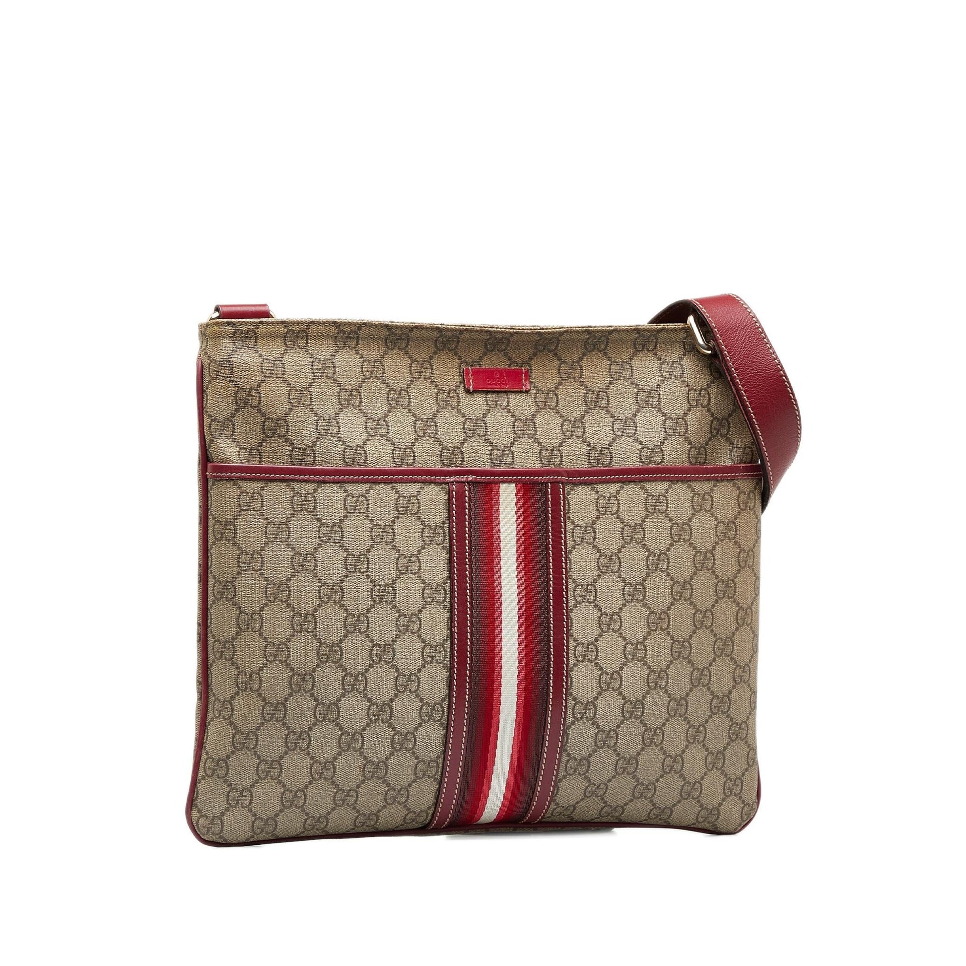 Gucci GG Supreme Web SHG-iPdJuy Canvas Brown Crossbody Bag