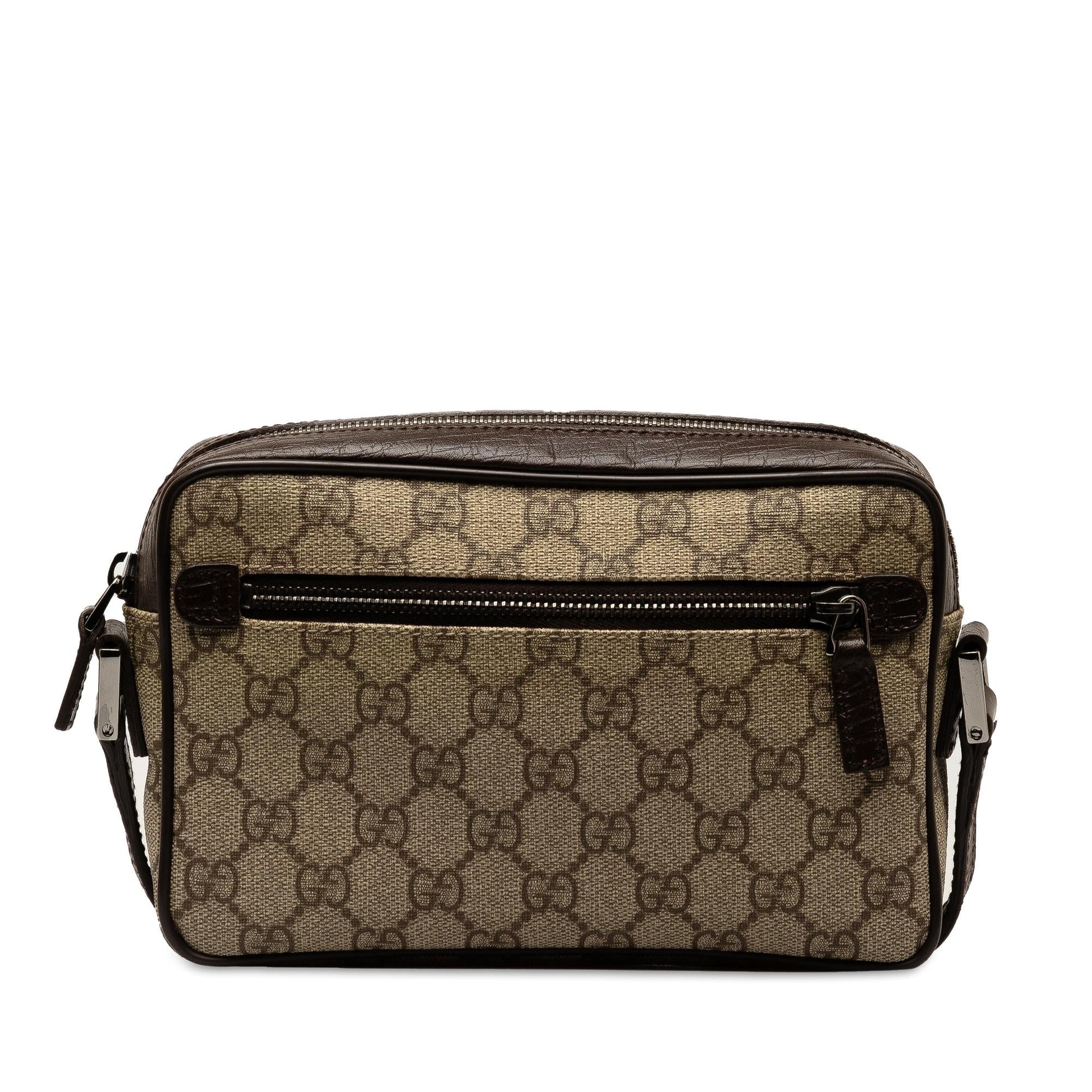 Gucci GG Supreme Web SHG-KGktw8 Canvas Calf Brown Crossbody Bag