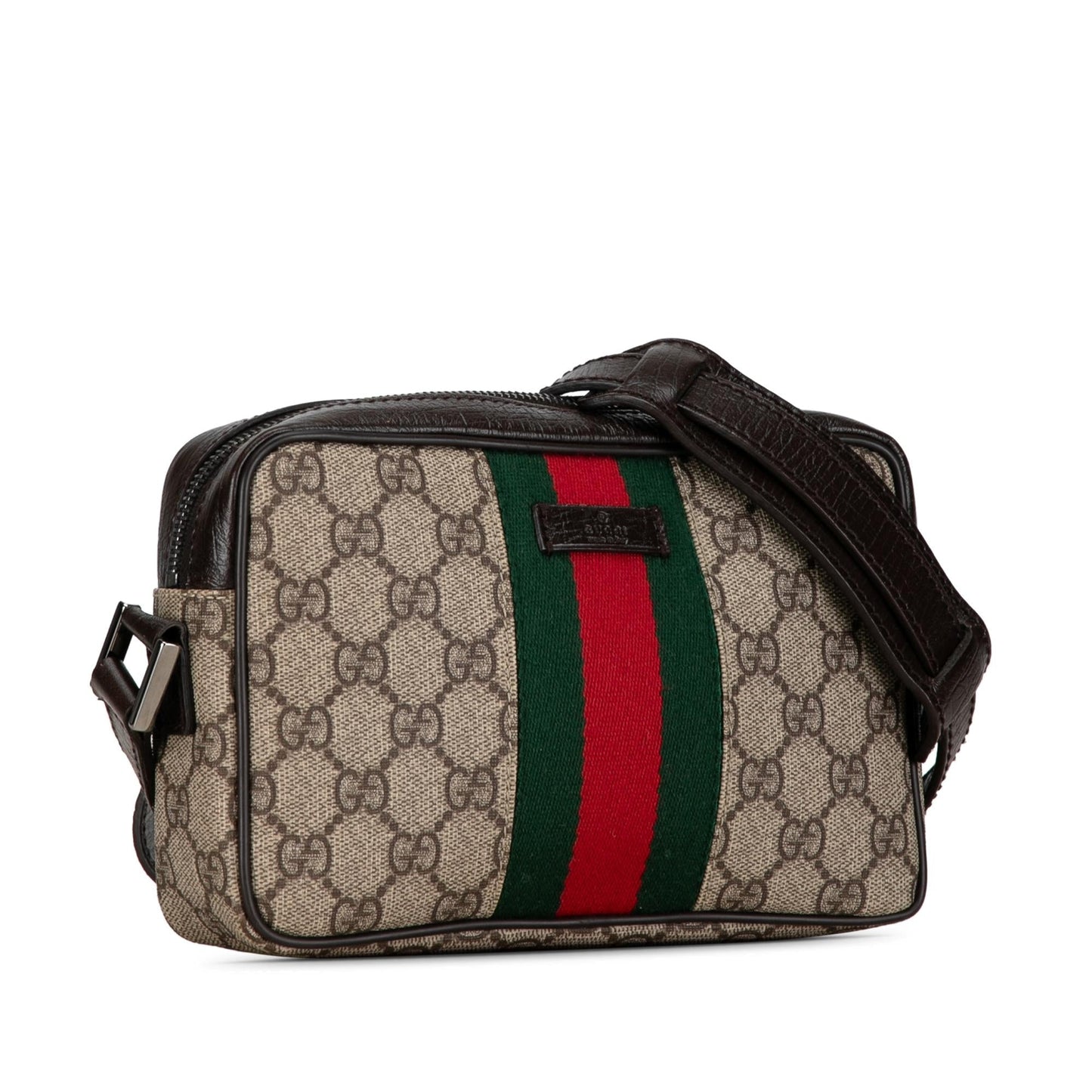 Gucci GG Supreme Web SHG-YOvnW5 Canvas Calf Brown Crossbody Bag