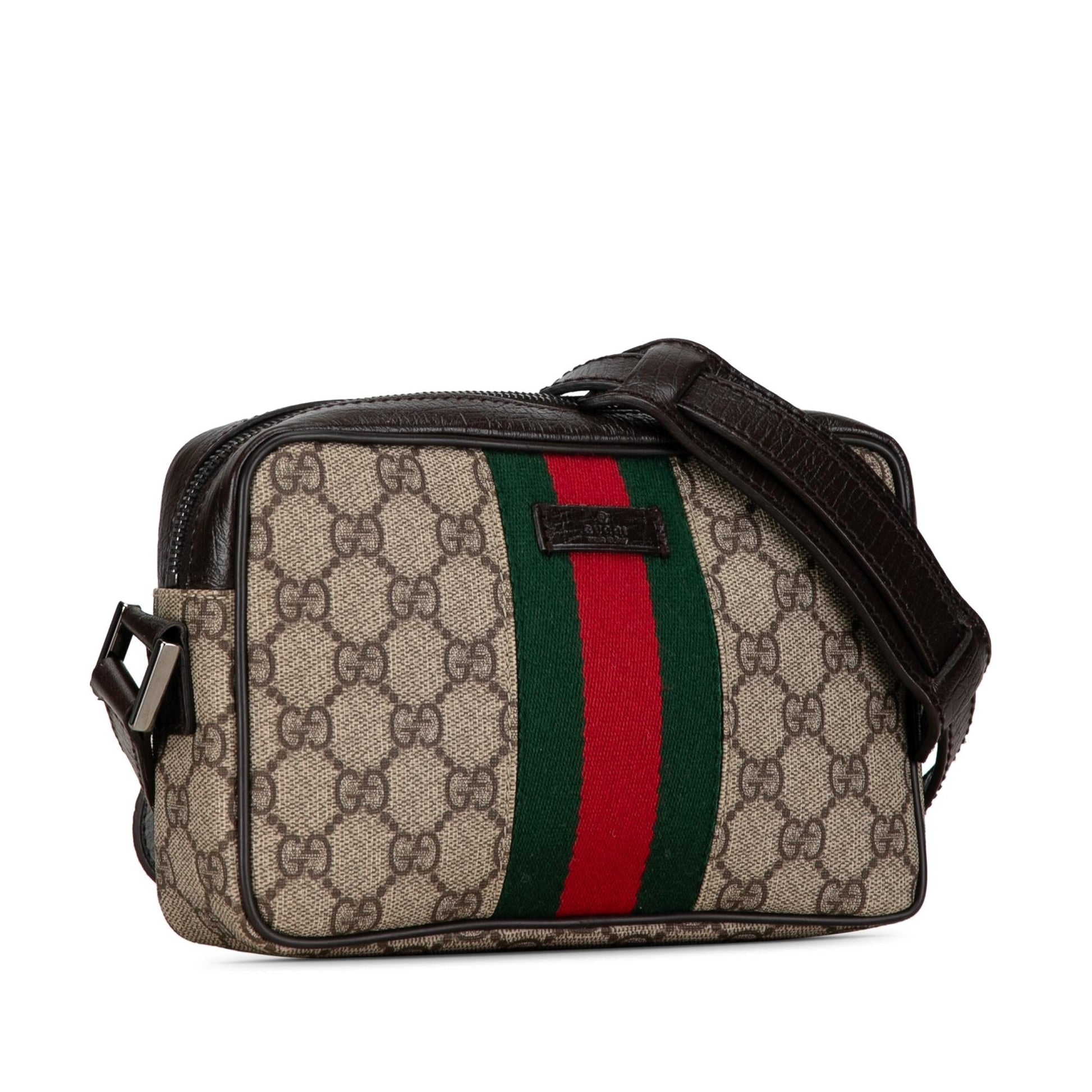 Gucci GG Supreme Web SHG-YOvnW5 Canvas Calf Brown Crossbody Bag