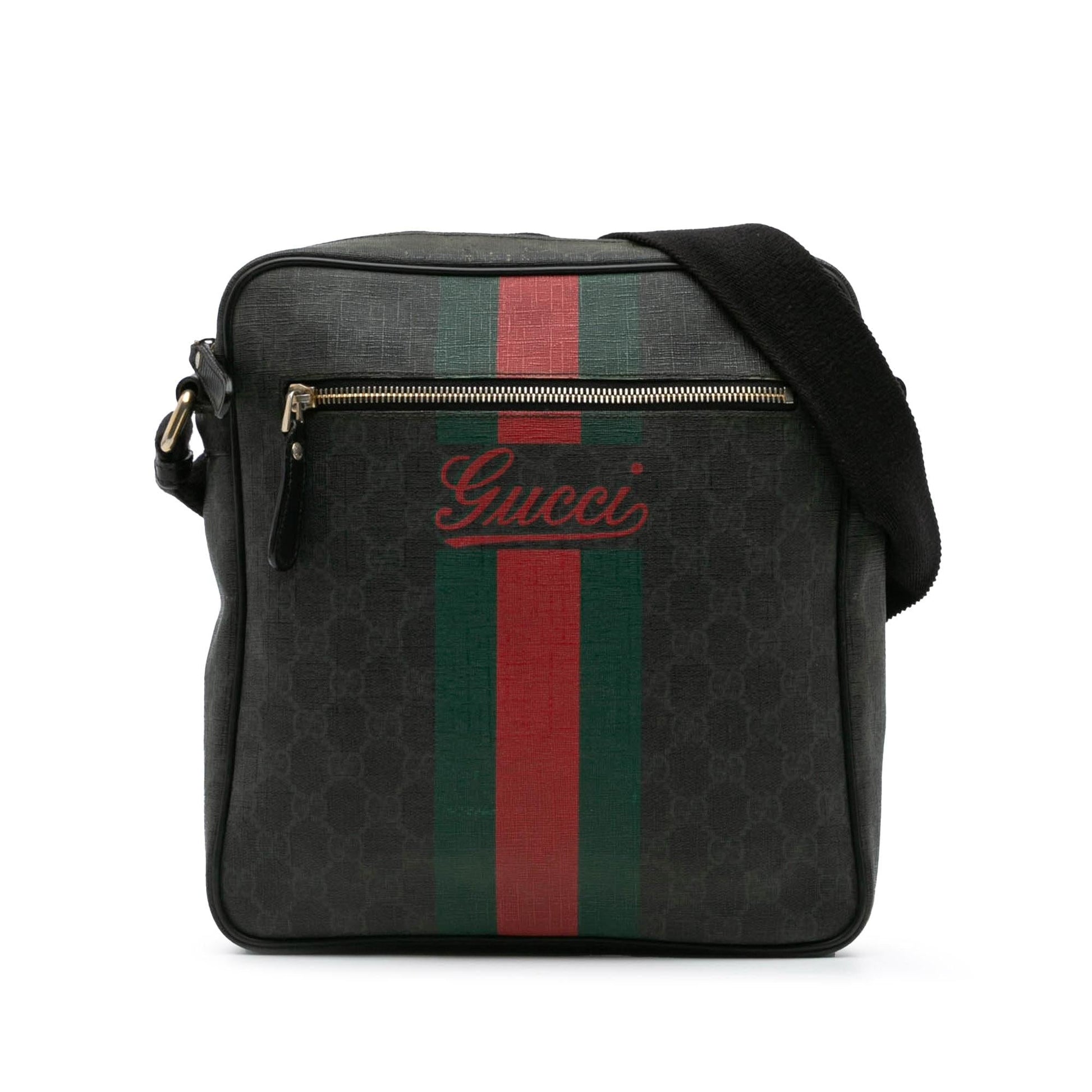 Gucci GG Supreme Web Canvas Black Crossbody Bag