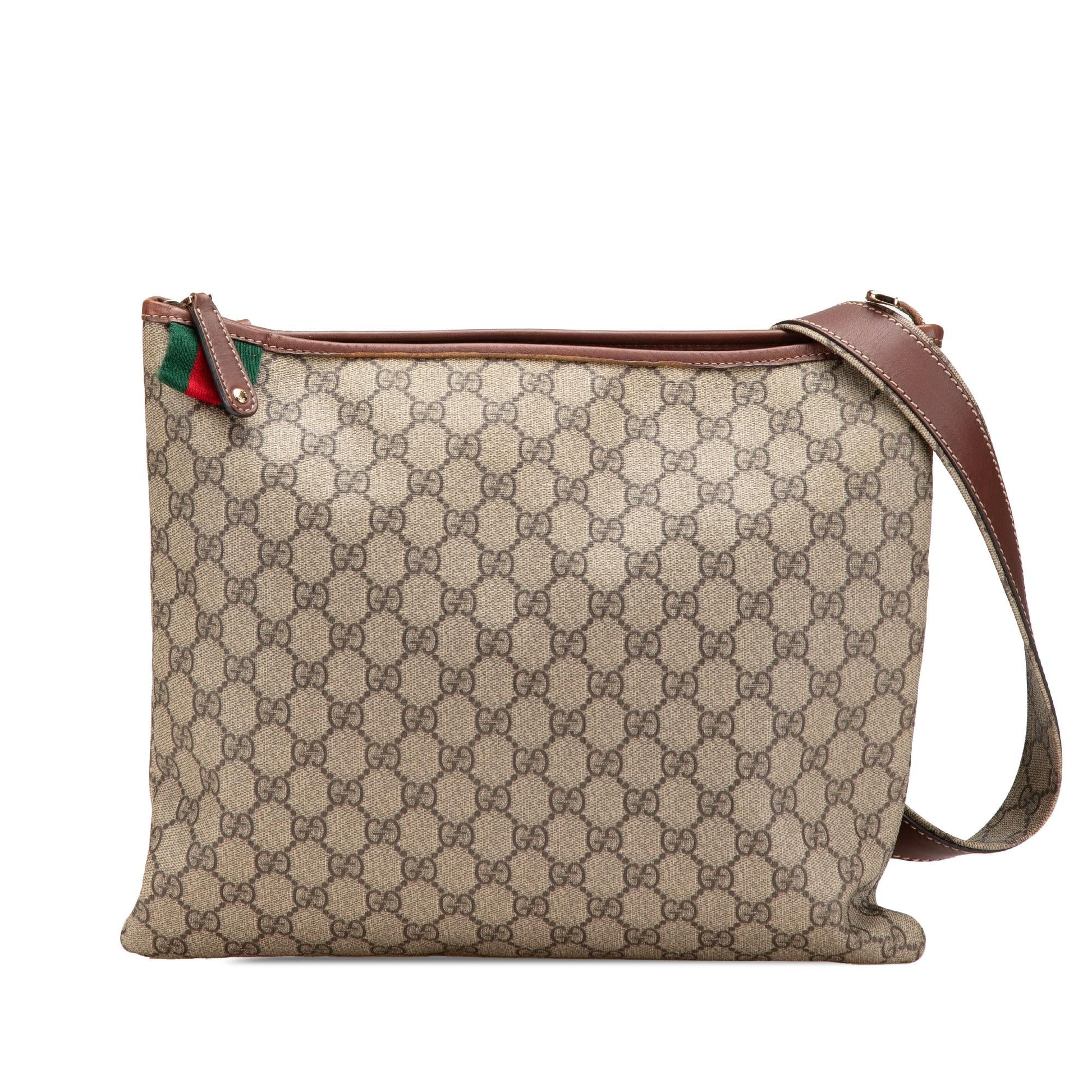 Gucci GG Supreme Web Canvas Brown Crossbody Bag