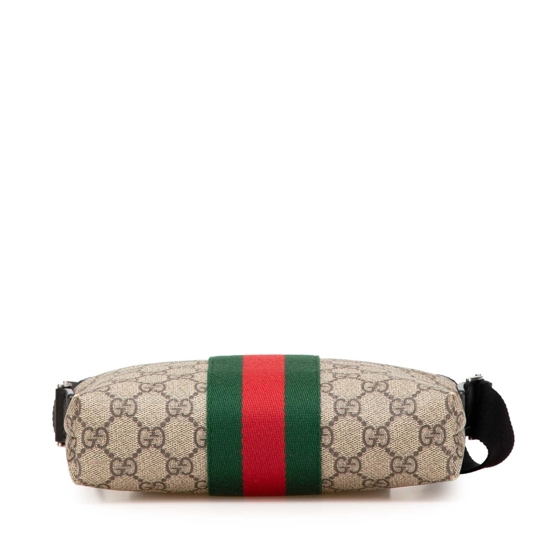 Gucci GG Supreme Web Canvas Calf Brown Crossbody Bag