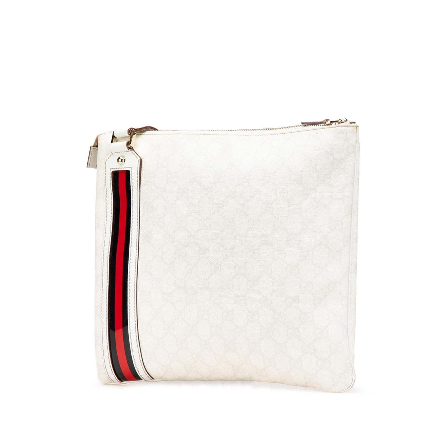 Gucci GG Supreme Web Canvas White Crossbody Bag