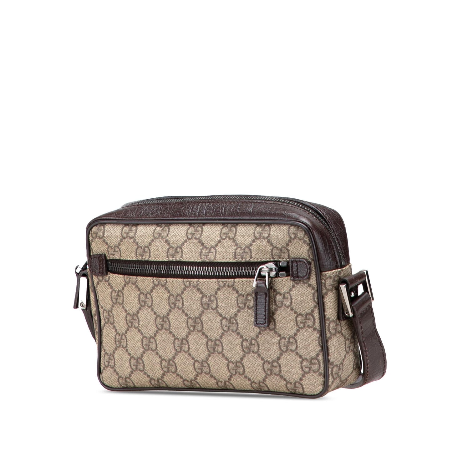 Gucci GG Supreme Web Canvas Calf Brown Crossbody Bag Crossbody 6