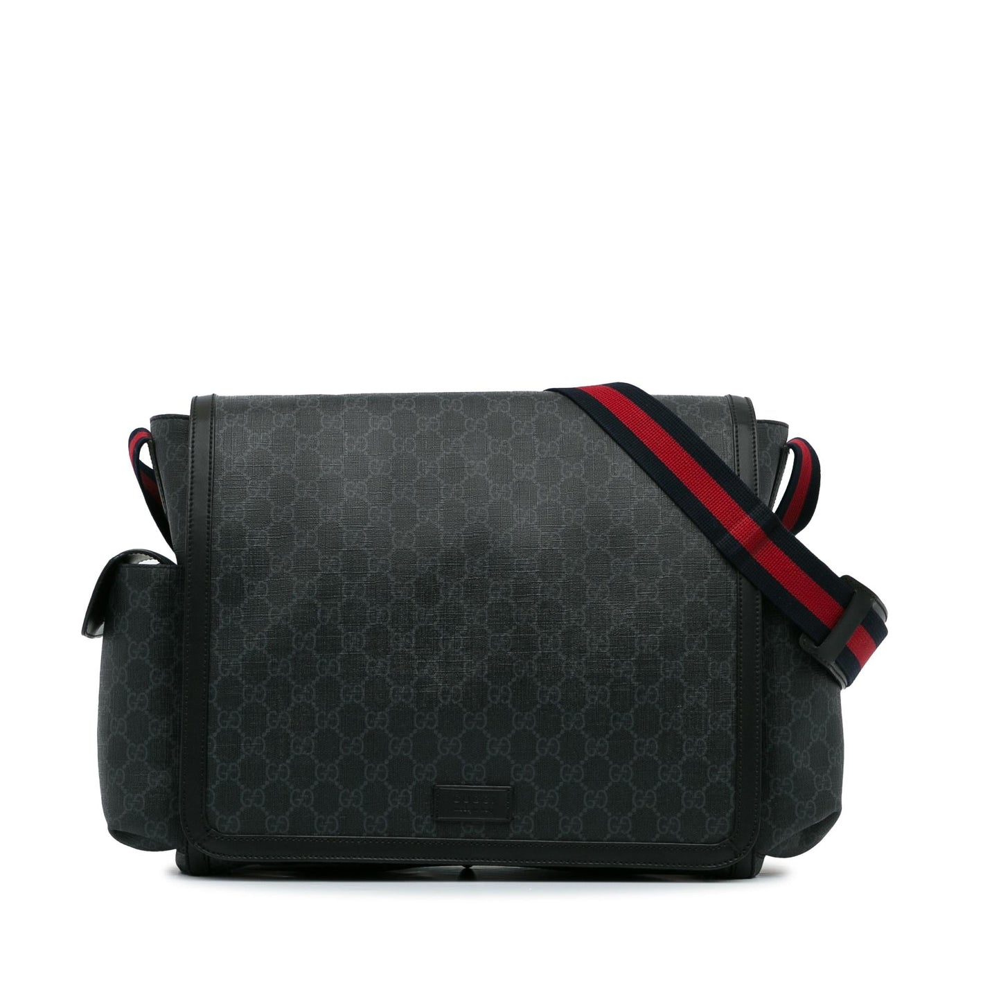 Gucci GG Supreme Web Diaper Canvas Black Crossbody Bag
