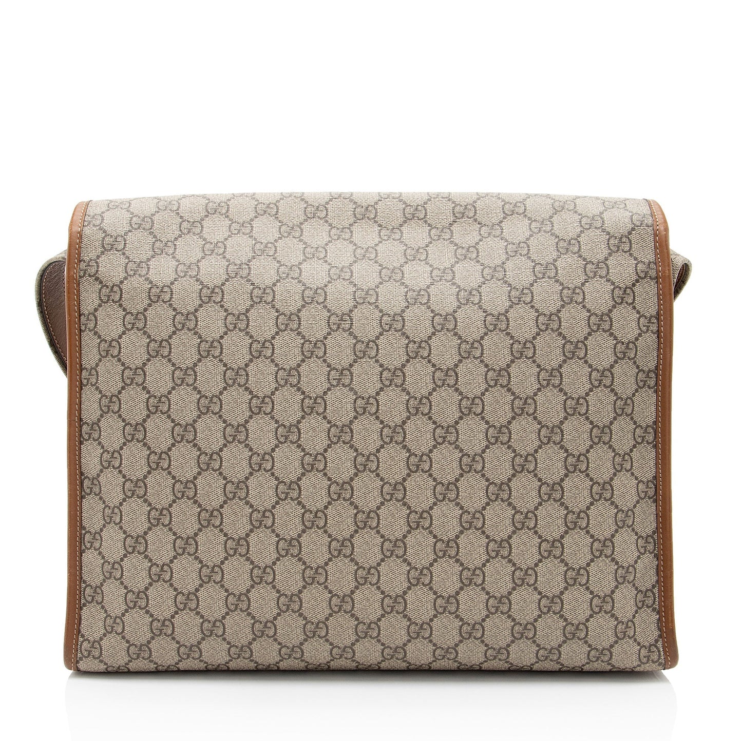 Gucci GG Supreme Web Flap Messenger Leather Canvas Nylon Brown Shoulder Bag Shf Pmqwta