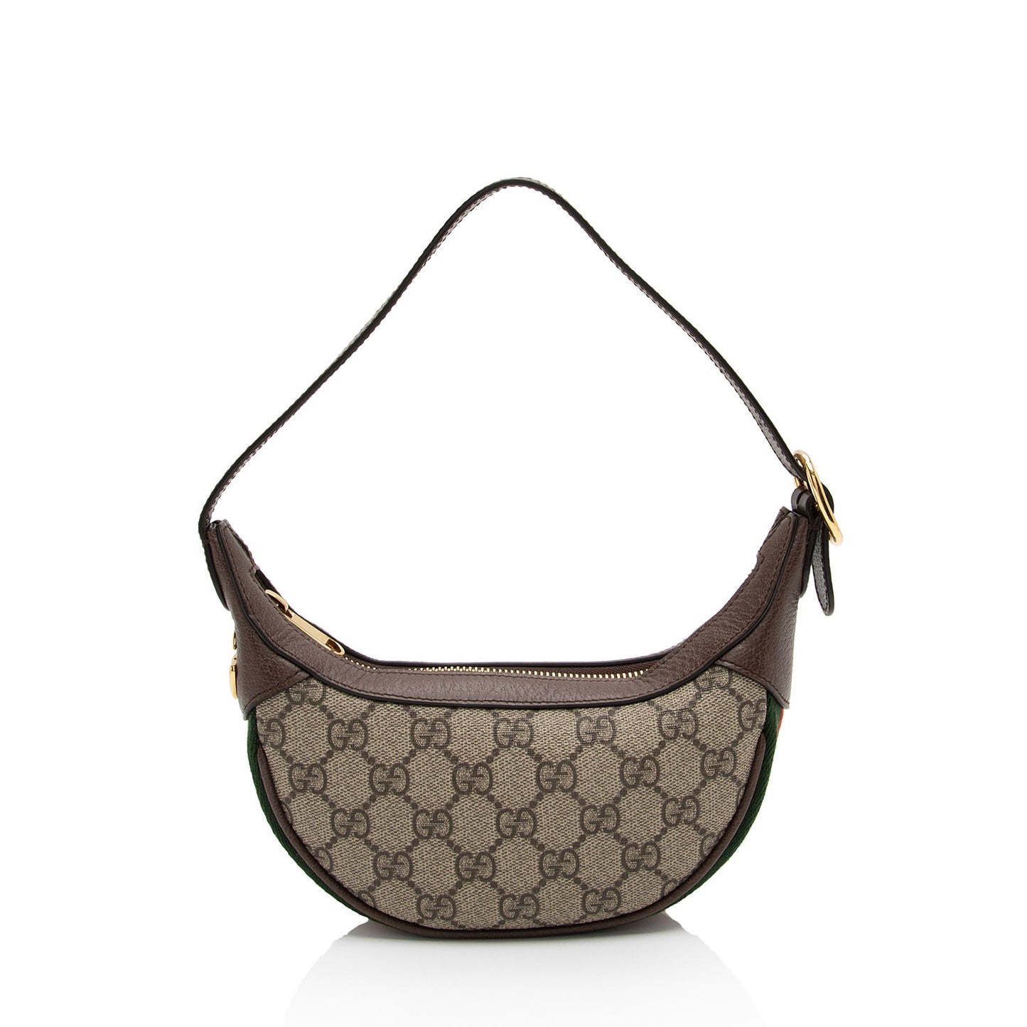 Gucci GG Supreme Web Ophidia Half Leather Canvas Nylon Brown Shoulder Bag Shf F30Bq3