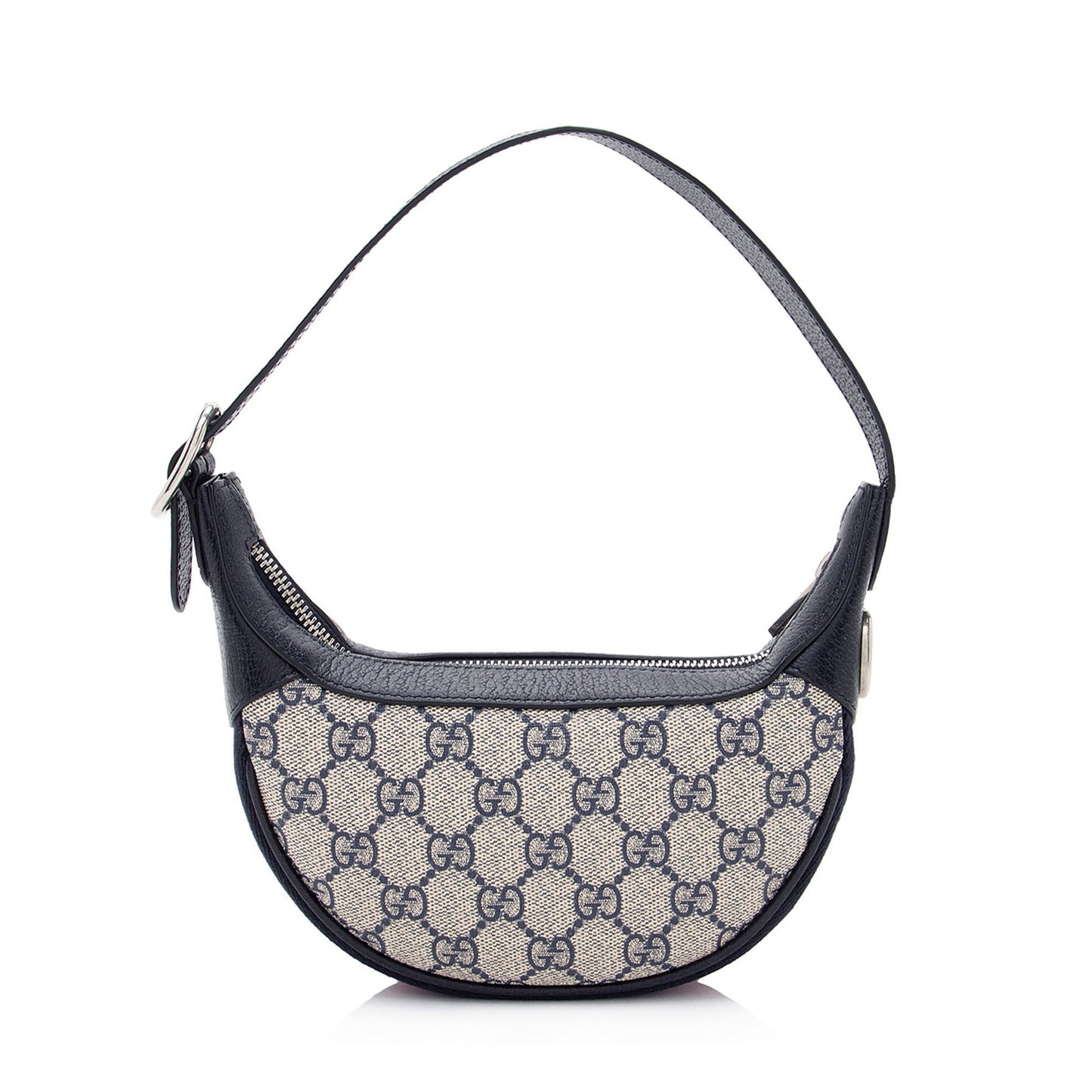 Gucci GG Supreme Web Ophidia Half Leather Canvas Nylon Beige Shoulder Bag