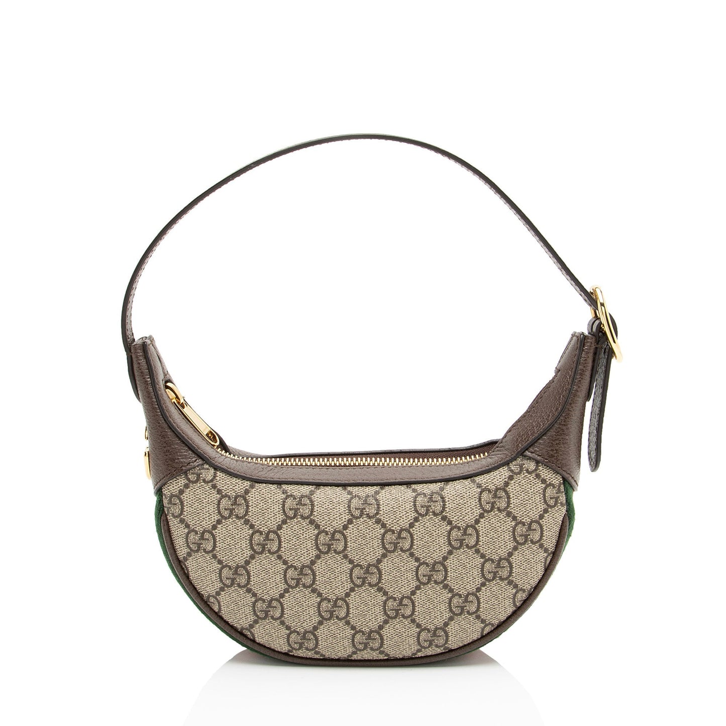 Gucci GG Supreme Web Ophidia Half Leather Canvas Nylon Brown Shoulder Bag