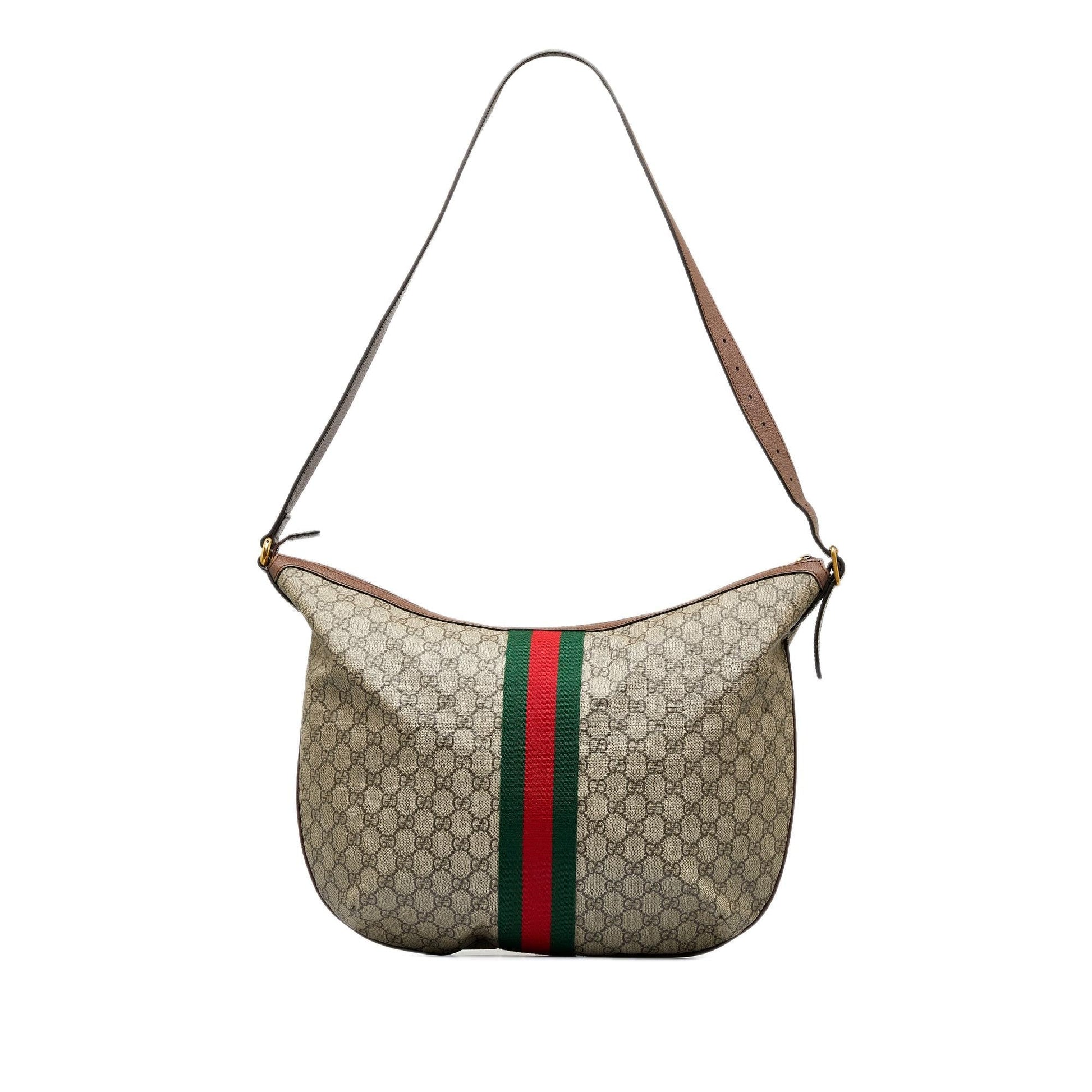 Gucci GG Supreme Web Ophidia Half Canvas Brown Crossbody Bag