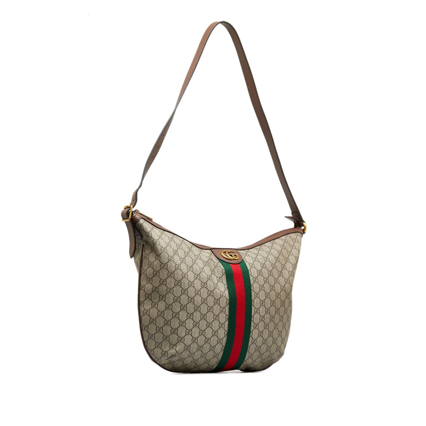 Gucci GG Supreme Web Ophidia Half Canvas Brown Crossbody Bag