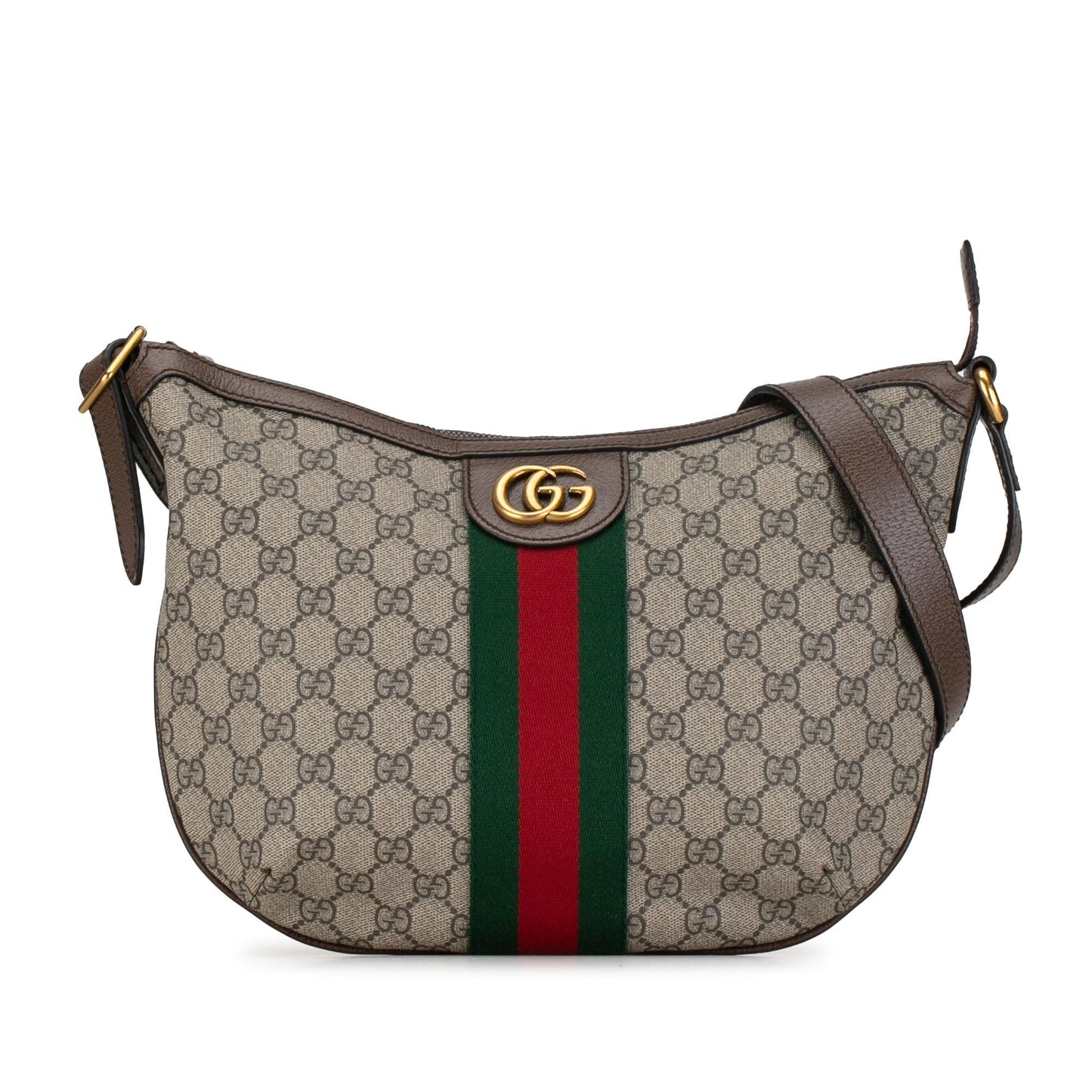 Gucci GG Supreme Web Ophidia Half Canvas Calf Brown Shoulder Bag