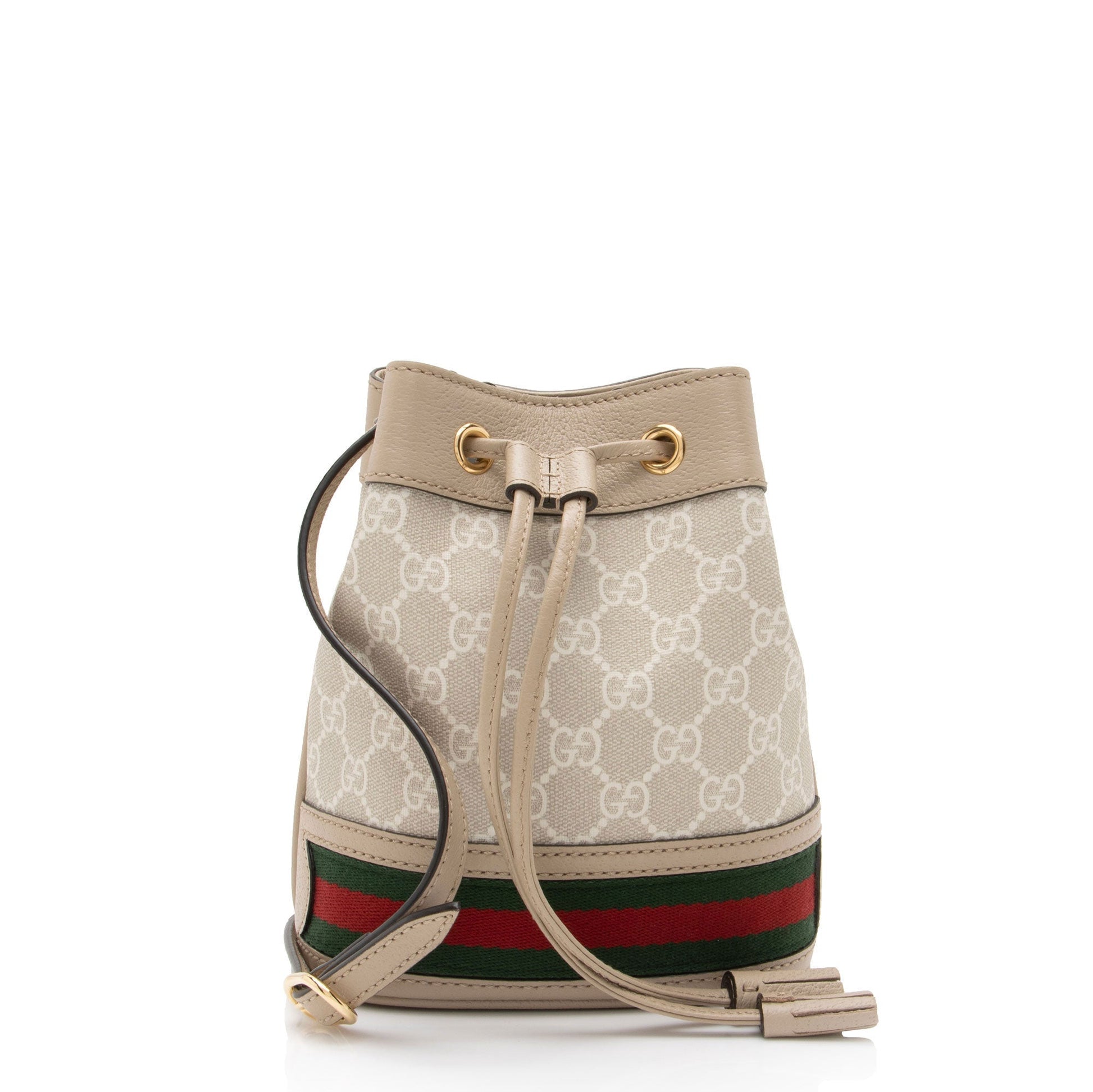 Gucci GG Supreme Ophidia Bucket SHF-xcLtsQ Leather Canvas Nylon Beige Crossbody Bag