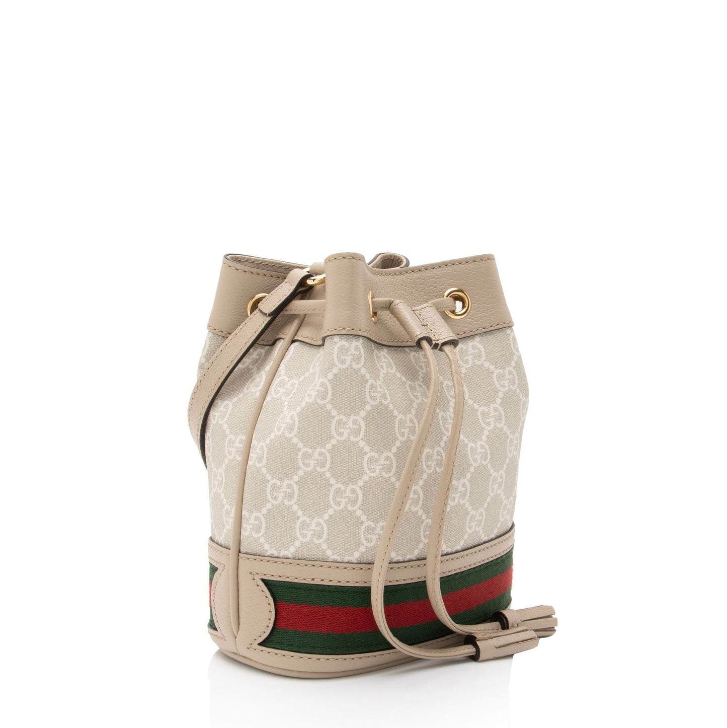 Gucci GG Supreme Ophidia Bucket SHF-xcLtsQ Leather Canvas Nylon Beige Crossbody Bag