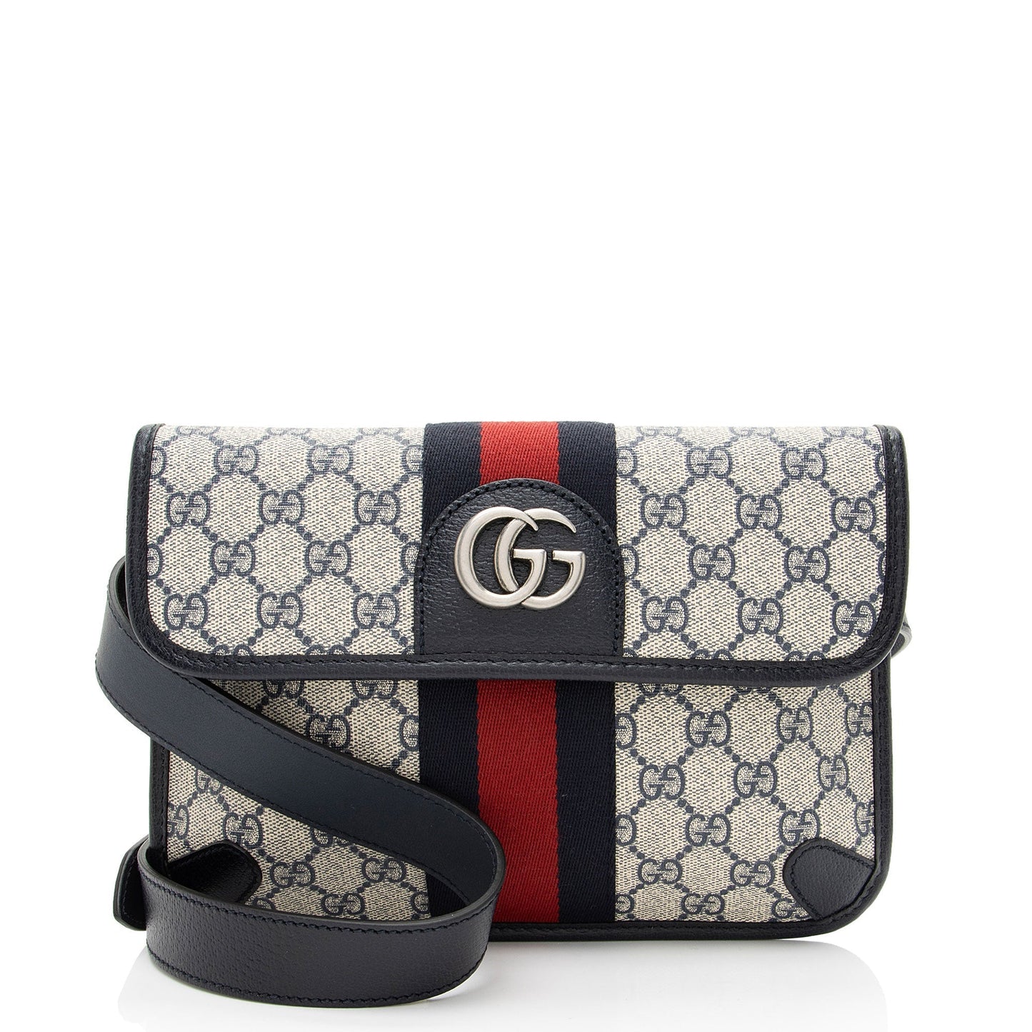 Gucci GG Supreme Web Ophidia Belt Leather Canvas Nylon Beige Accessory Belt Bag