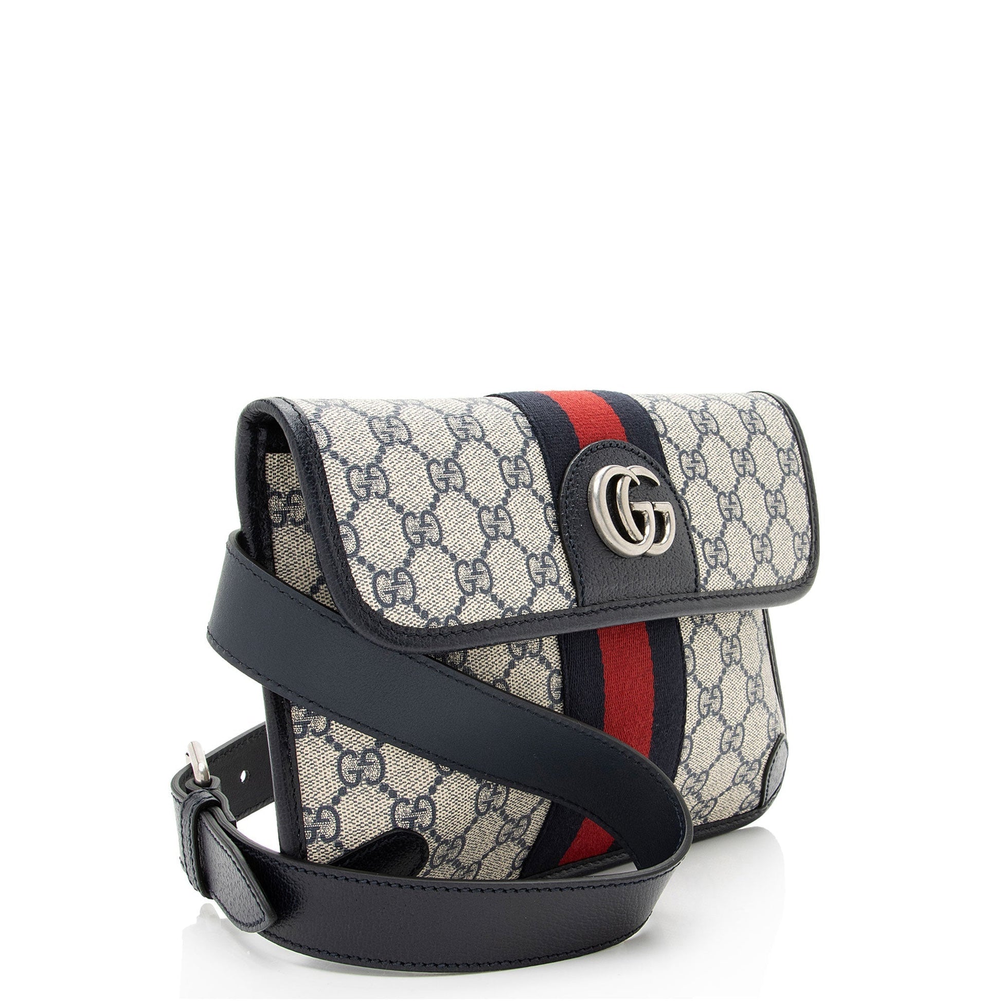 Gucci GG Supreme Web Ophidia Belt Leather Canvas Nylon Beige Accessory Belt Bag