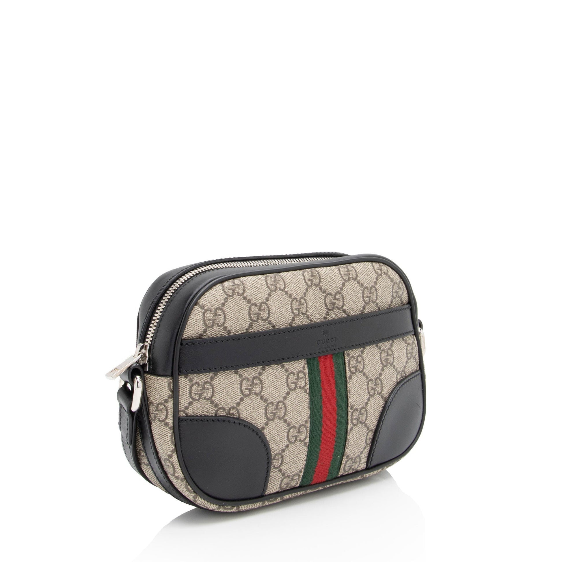 Gucci GG Supreme Web Camera SHF-CyfA5i Leather Canvas Nylon Black Crossbody Bag