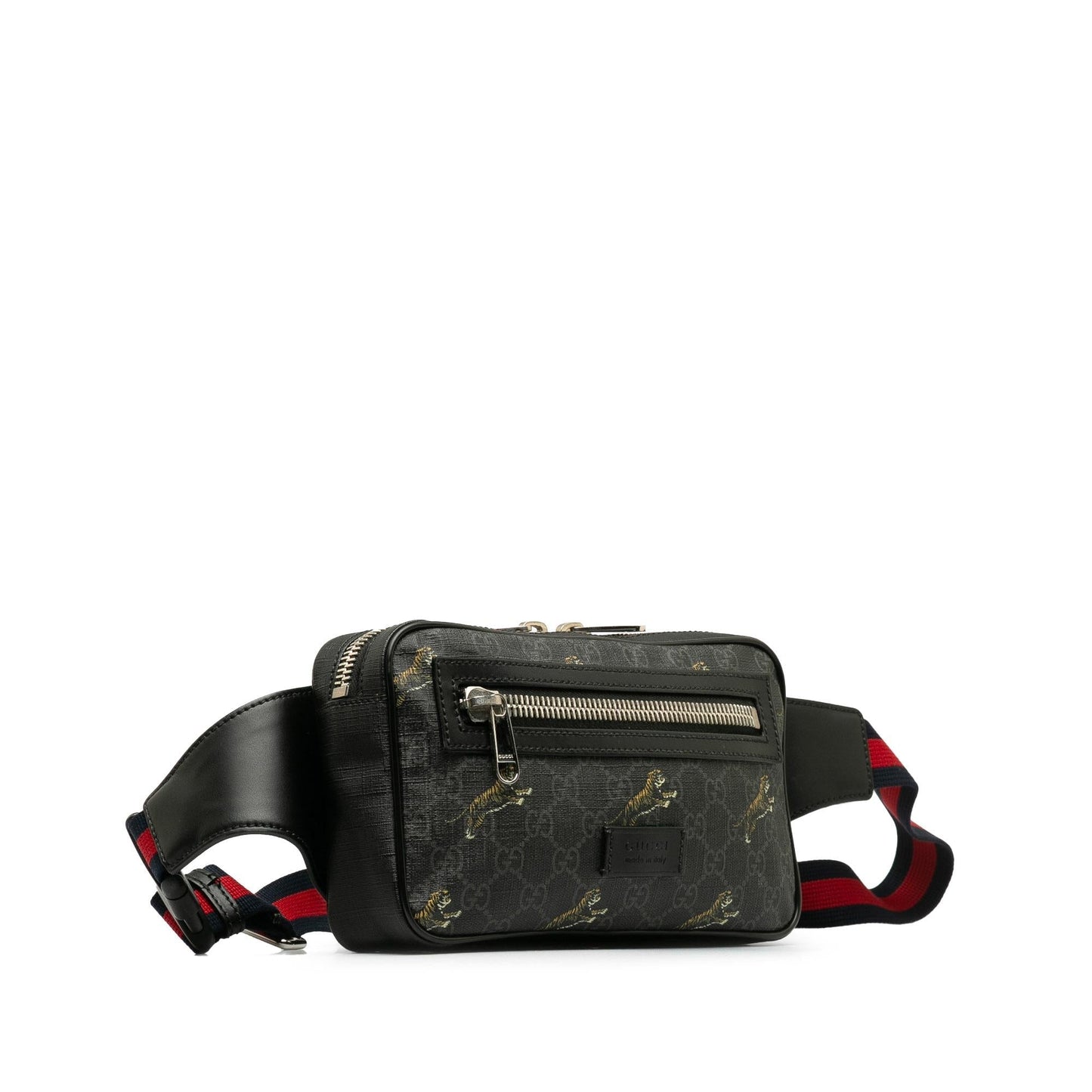 Gucci GG Supreme Web Tiger Belt Canvas Black Accessory