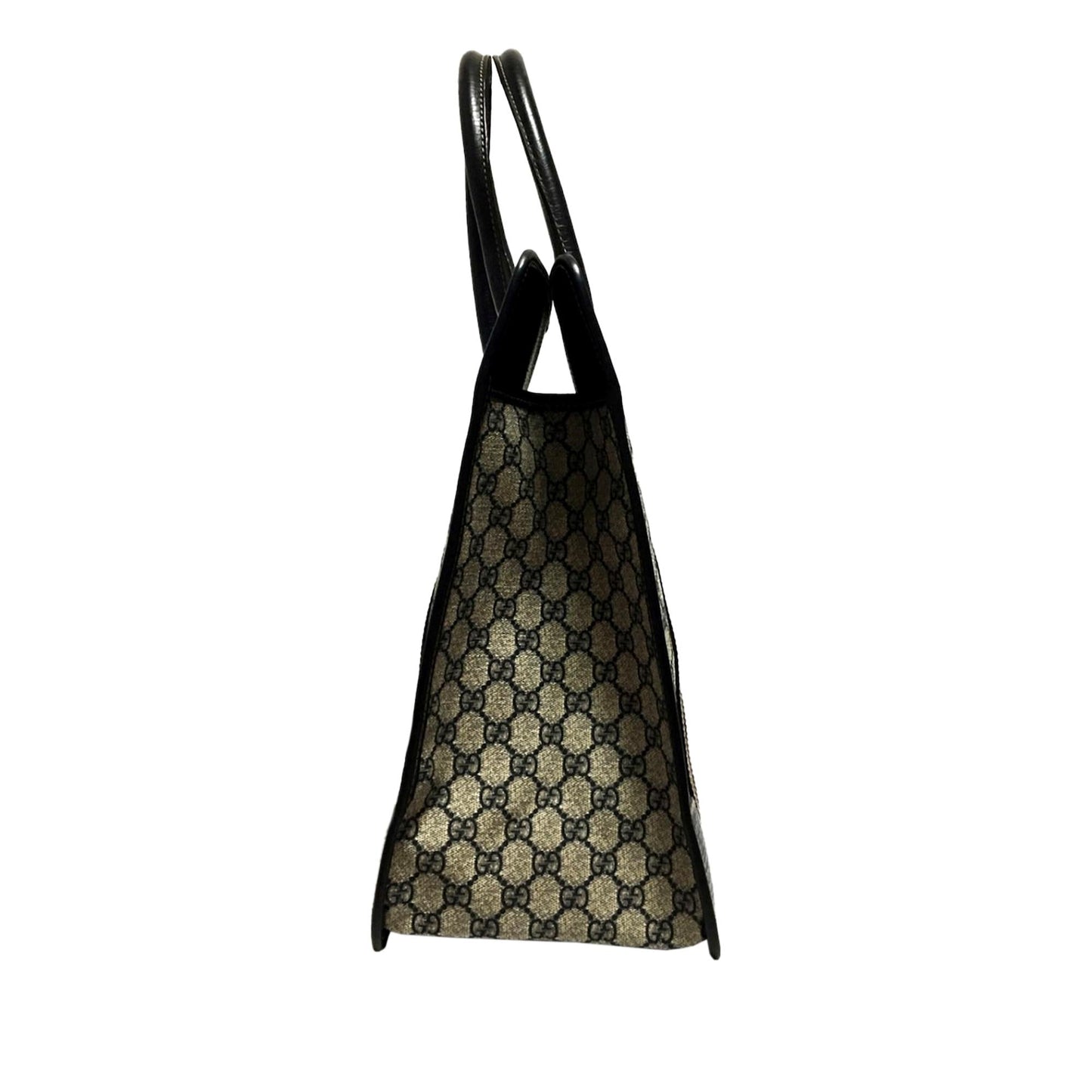 Gucci GG Supreme Web SHG Canvas Calf Black Grey Tote Bag