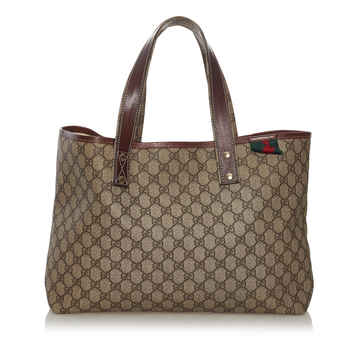 Gucci GG Supreme Web SHG Canvas Brown Tote Bag