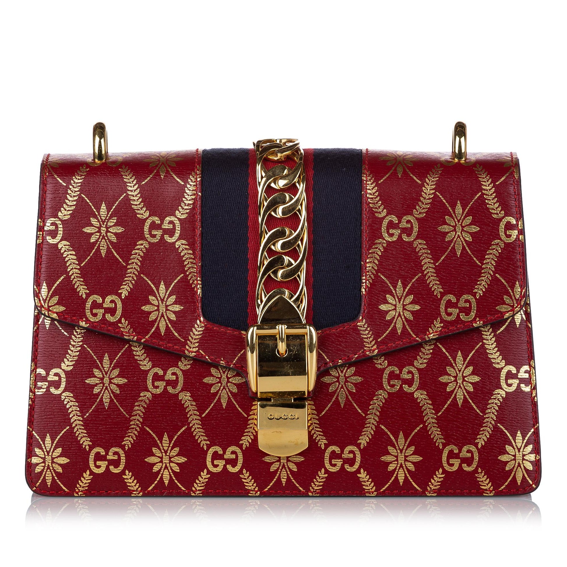 Gucci GG Sylvie SHG Leather Calf Red Crossbody Bag