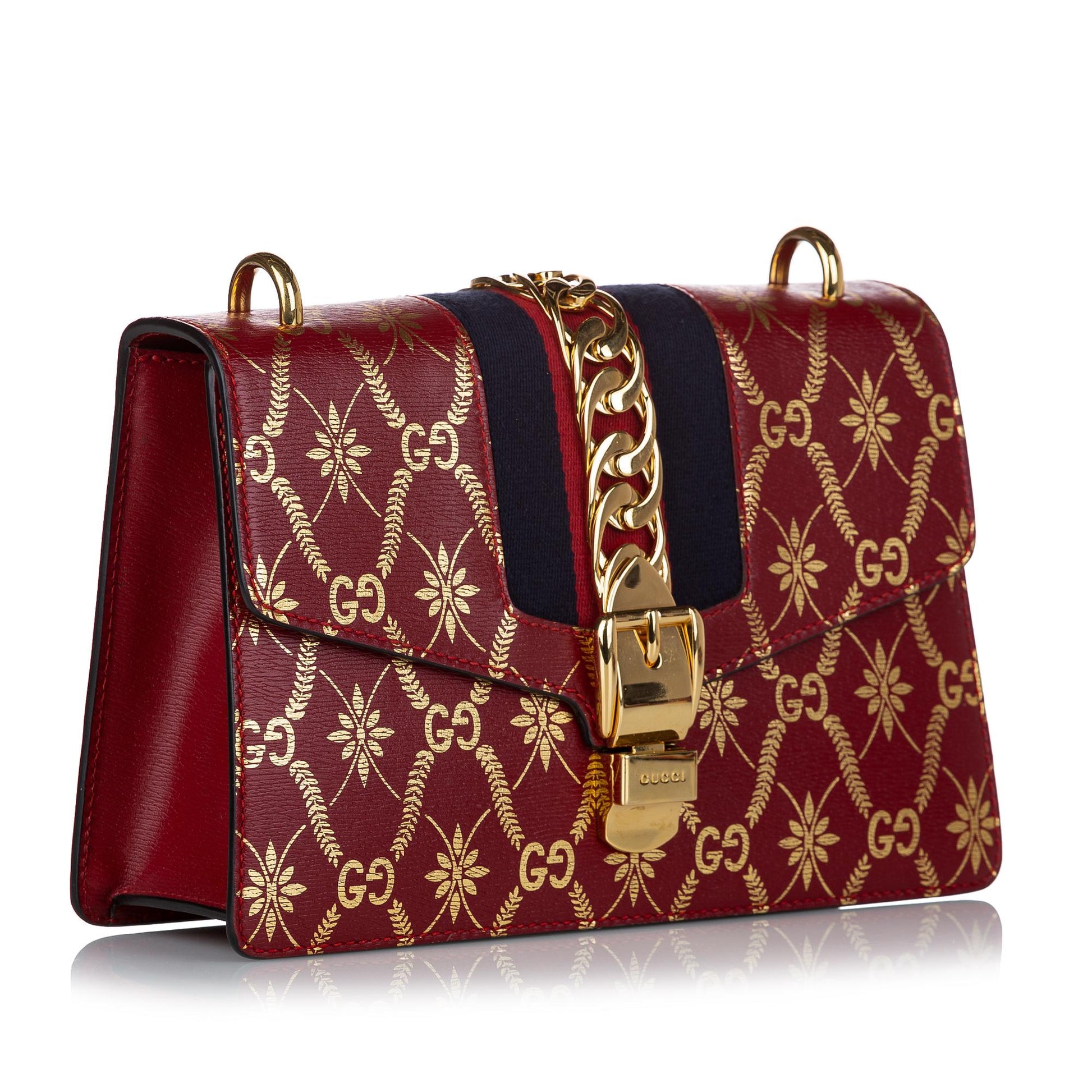Gucci GG Sylvie SHG Leather Calf Red Crossbody Bag