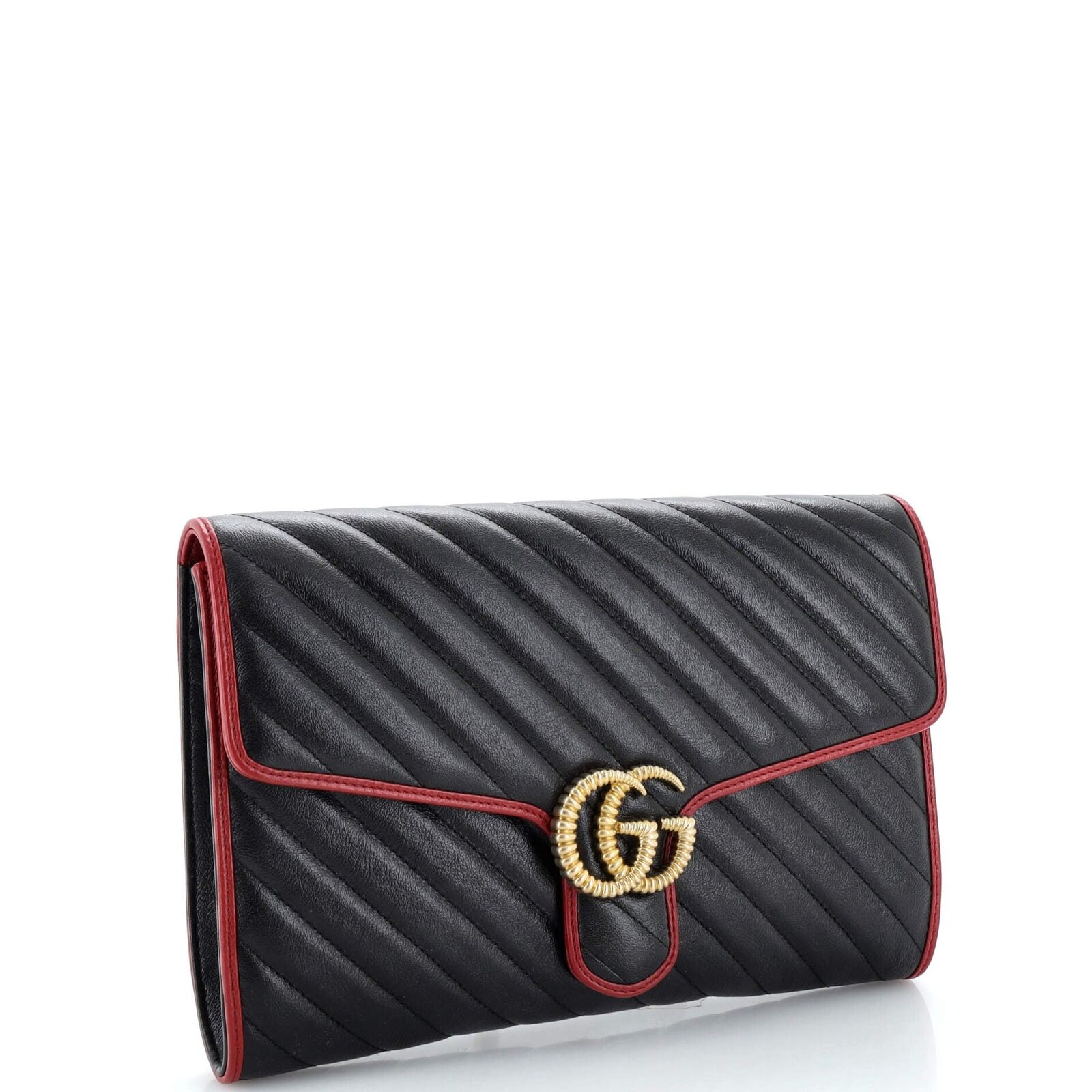 Gucci TORCHON GG MARMONT Matelasse Leather Clutch Bag