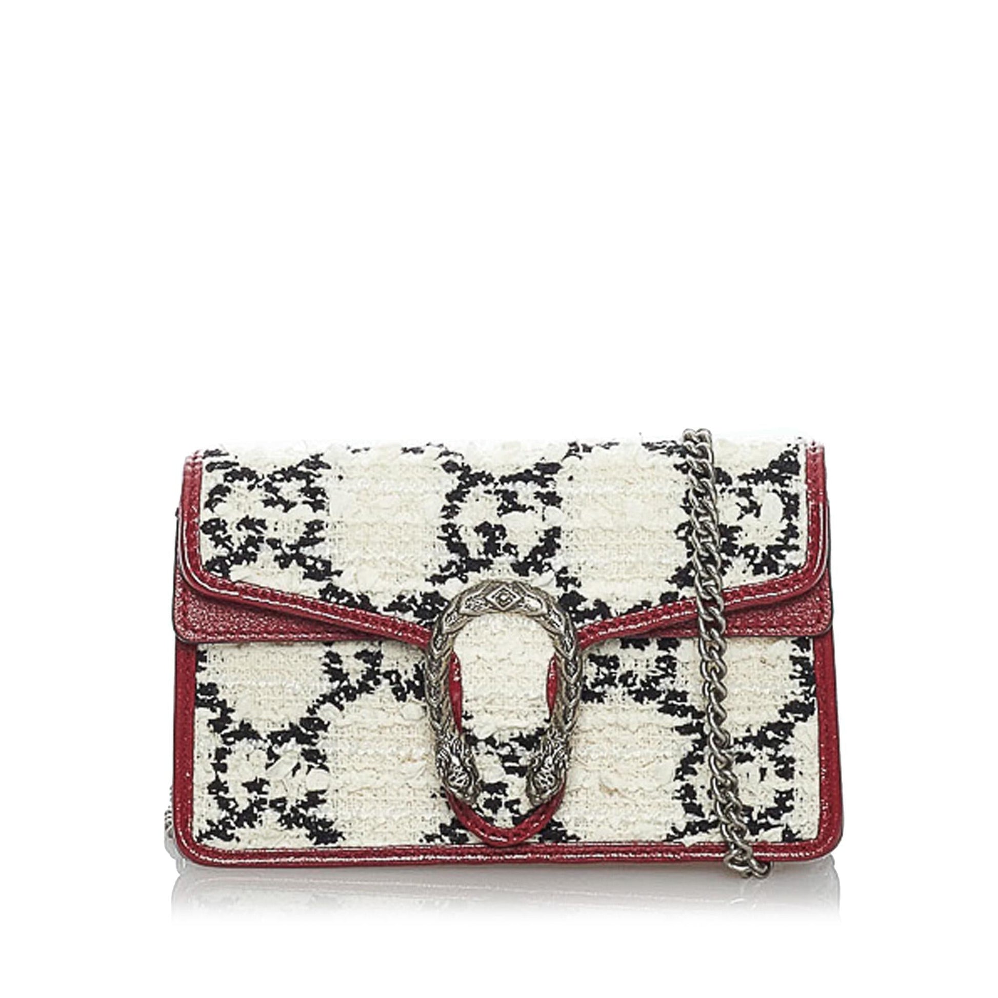 Gucci GG Tweed Dionysus SHG White Red Shoulder Bag