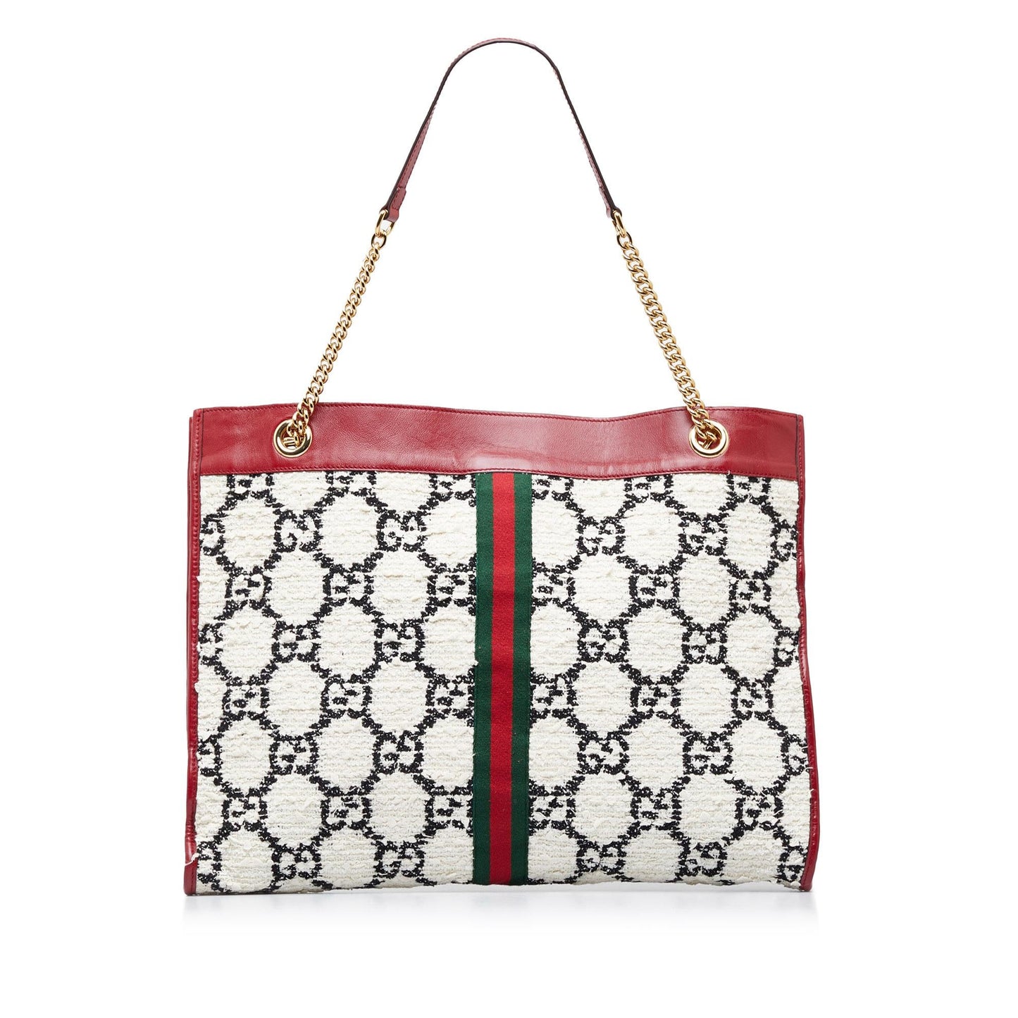 Gucci GG Tweed Rajah Web SHG-P1EybE White Tote Bag