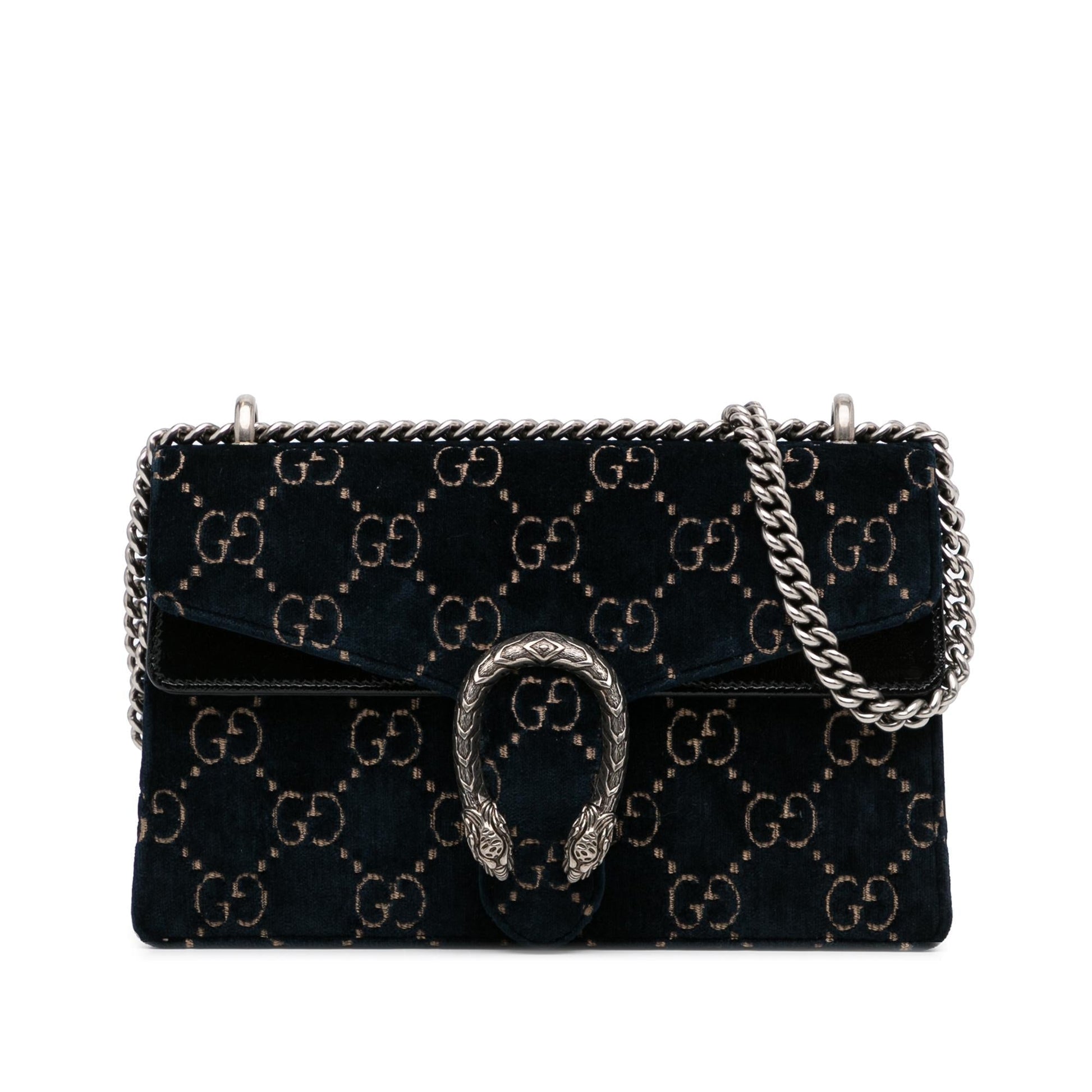 Gucci GG Velvet Dionysus SHG-lw3cdf Calf Black Shoulder Bag