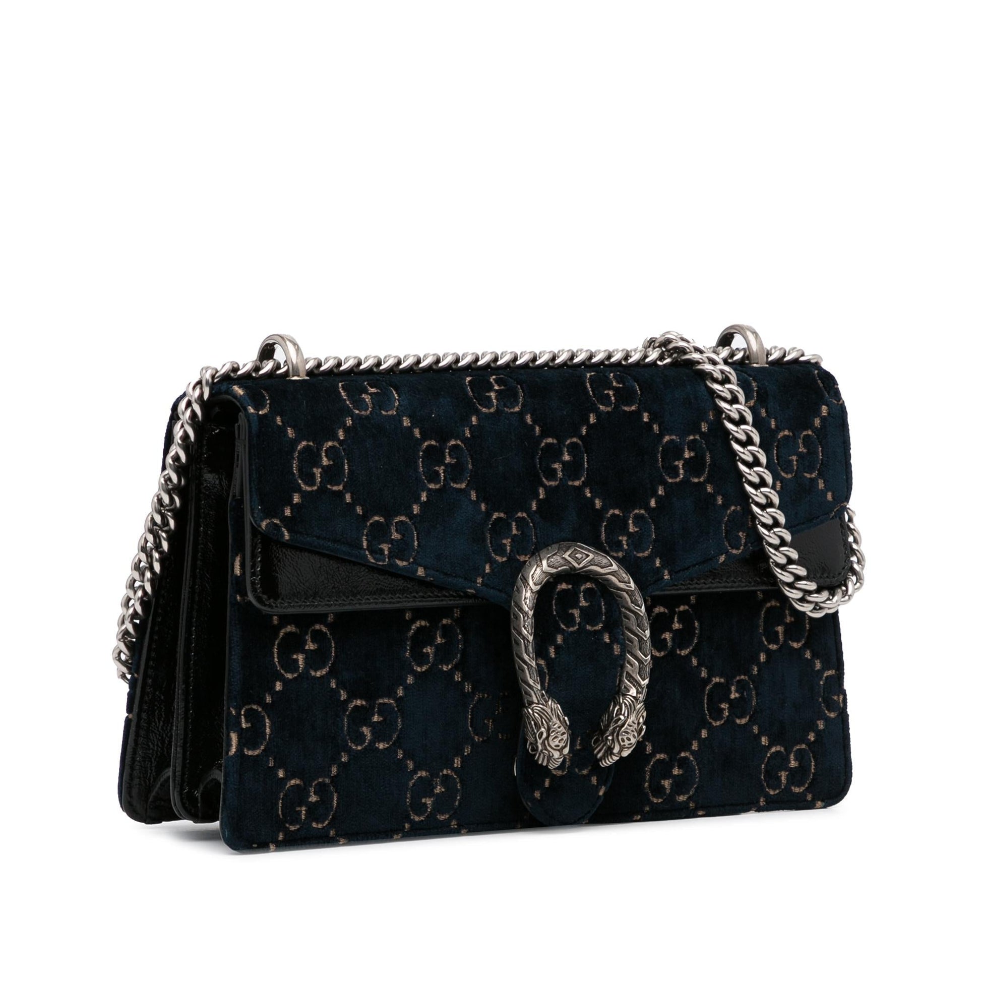 Gucci GG Velvet Dionysus SHG-lw3cdf Calf Black Shoulder Bag