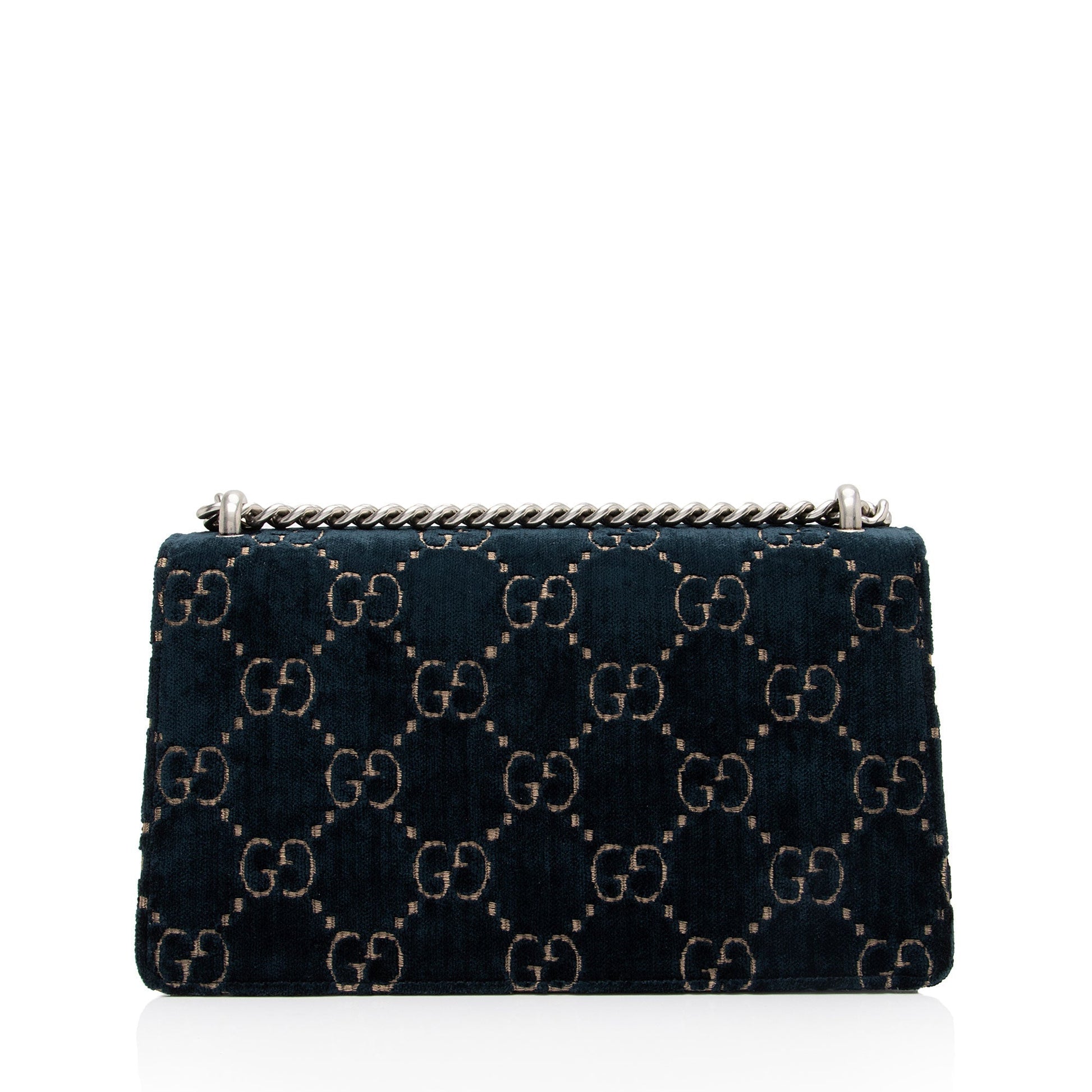 Gucci GG Velvet Dionysus SHF-KJgwRg Leather Patent Black Blue Crossbody Bag