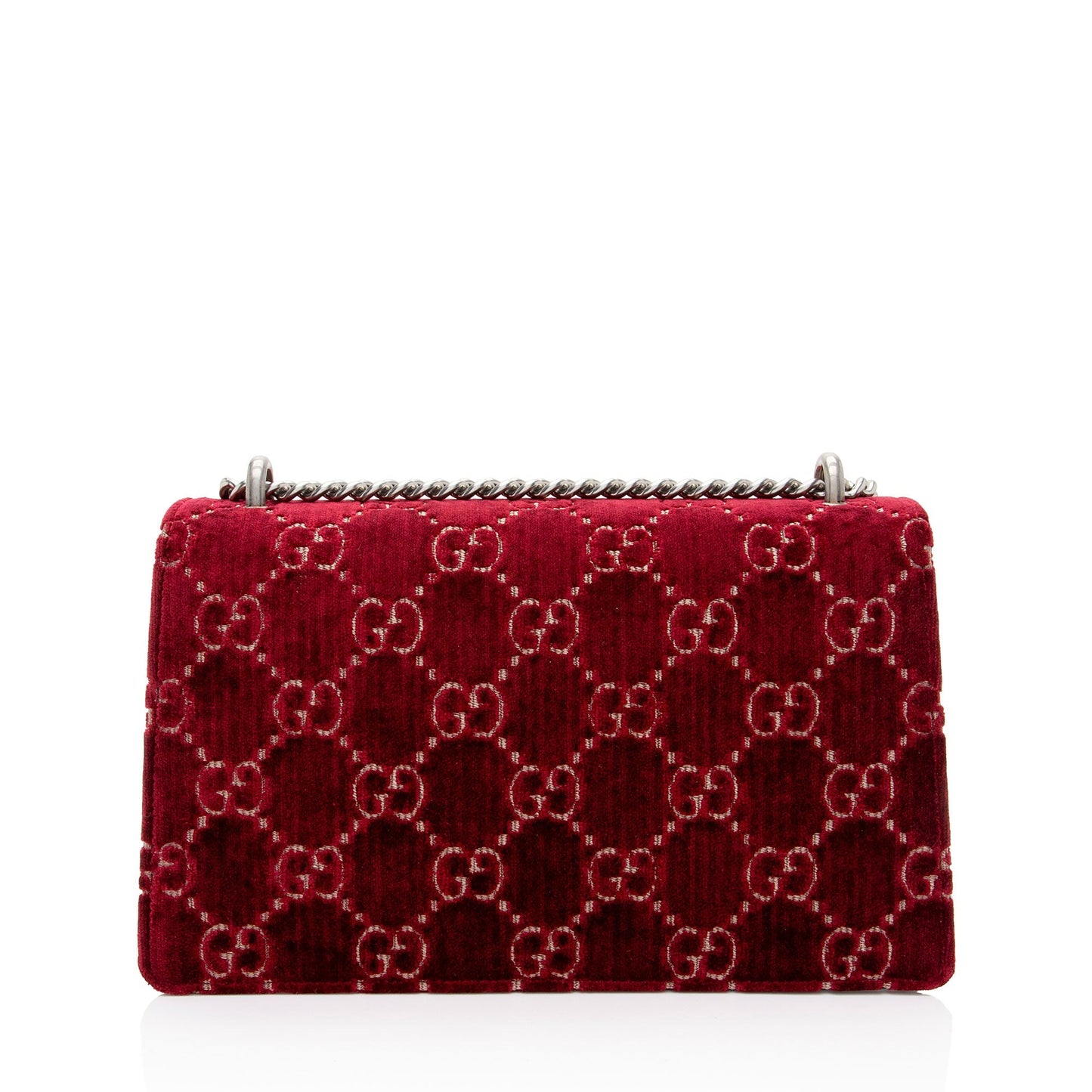 Gucci GG Velvet Dionysus Leather Patent Black Red Shoulder Bag