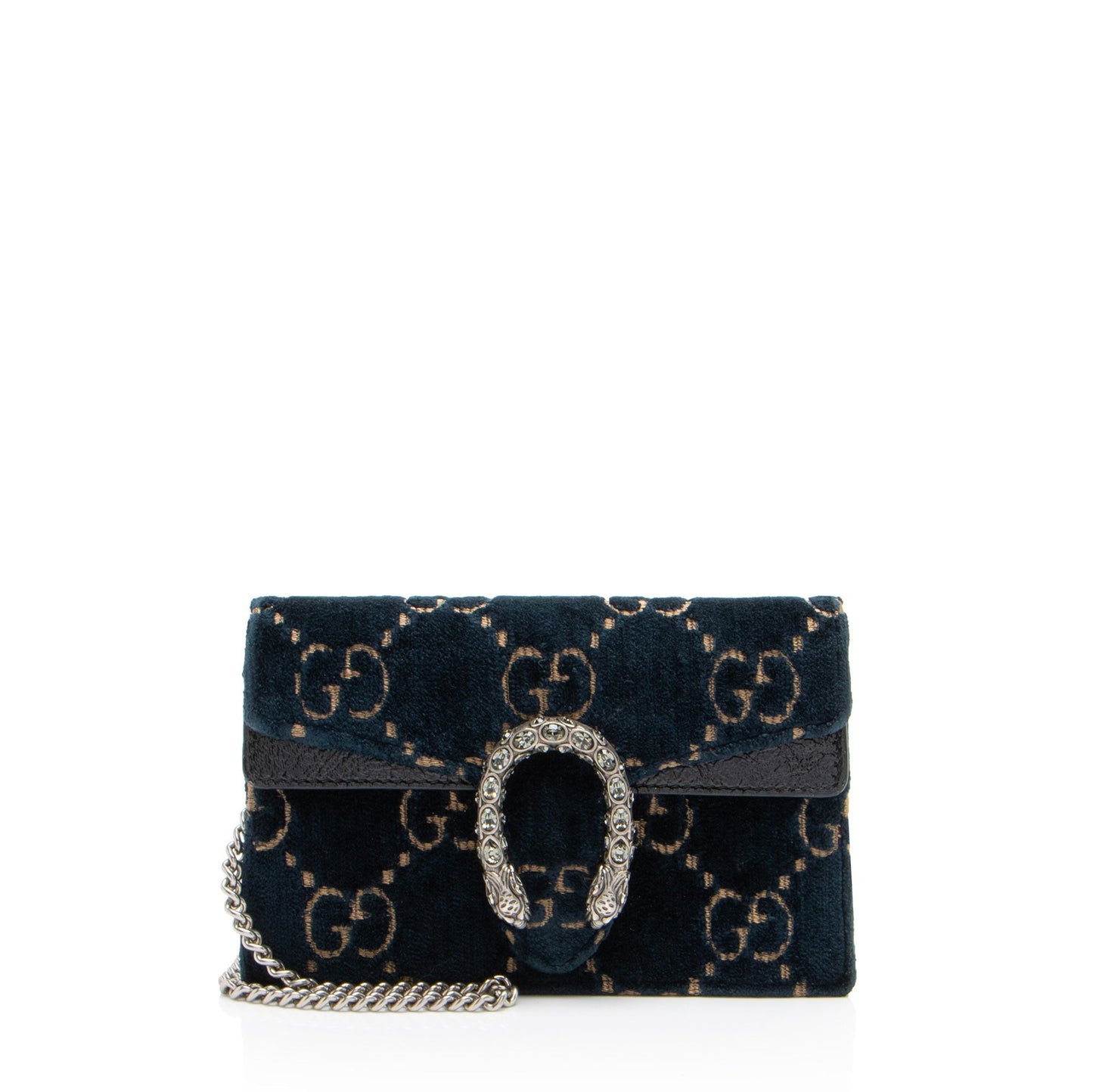 Gucci GG Velvet Dionysus Super SHF-zrKSbu Leather Blue Mini Crossbody Bag