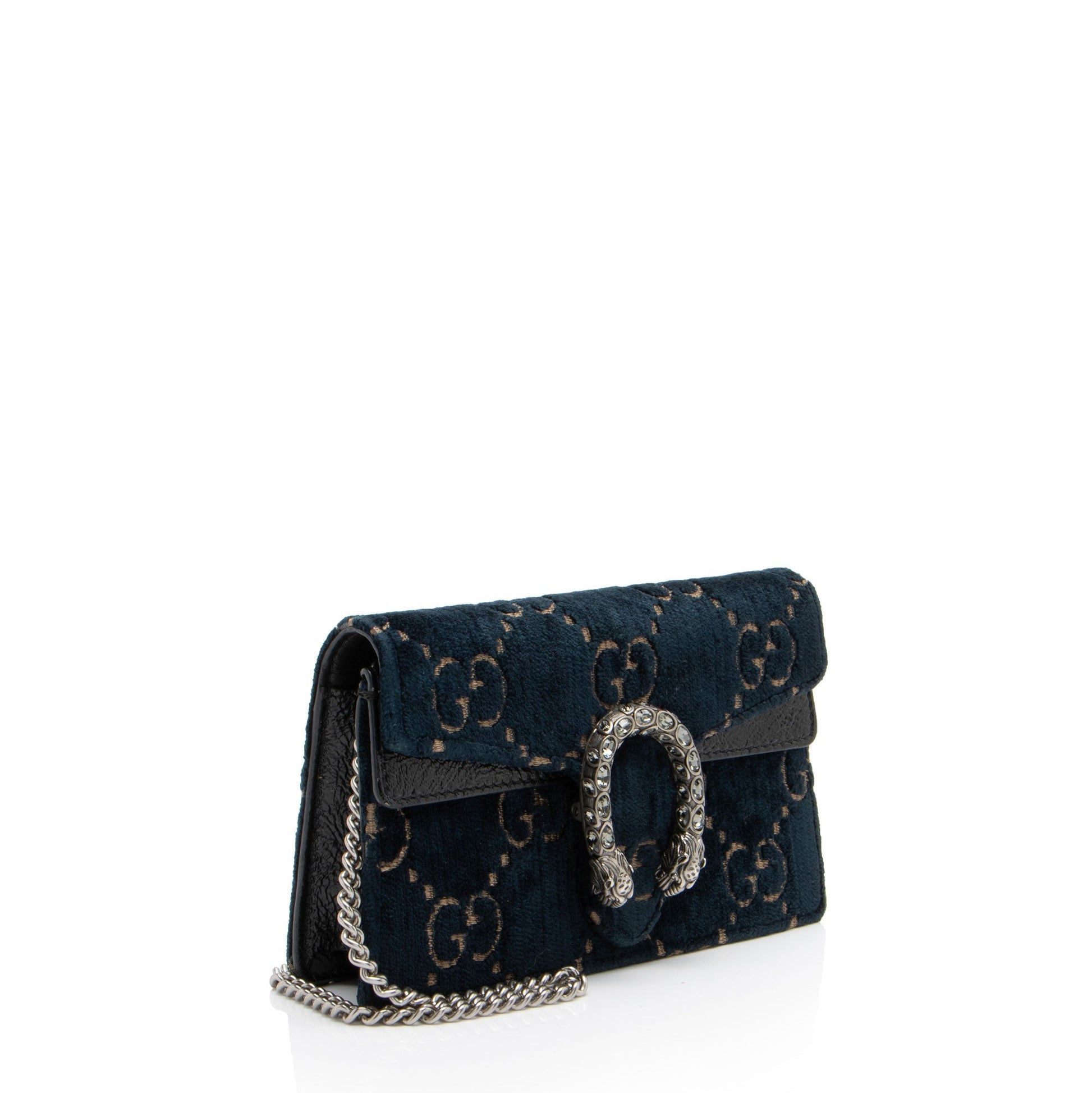 Gucci GG Velvet Dionysus Super SHF-zrKSbu Leather Blue Mini Crossbody Bag