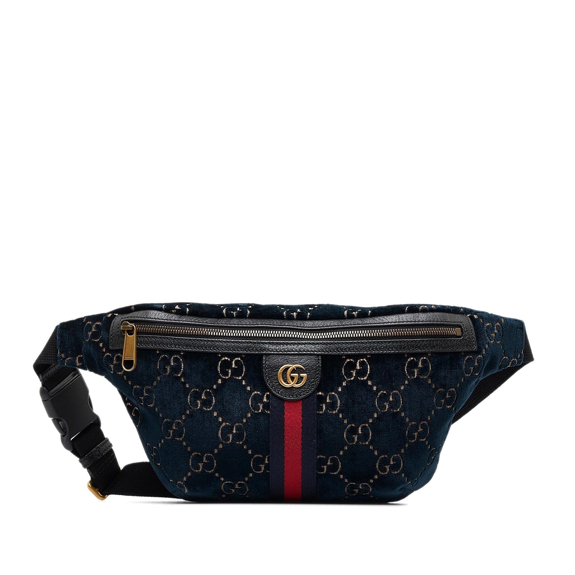 Gucci GG Velvet Ophidia Belt SHG-SZqQoe Blue Accessory