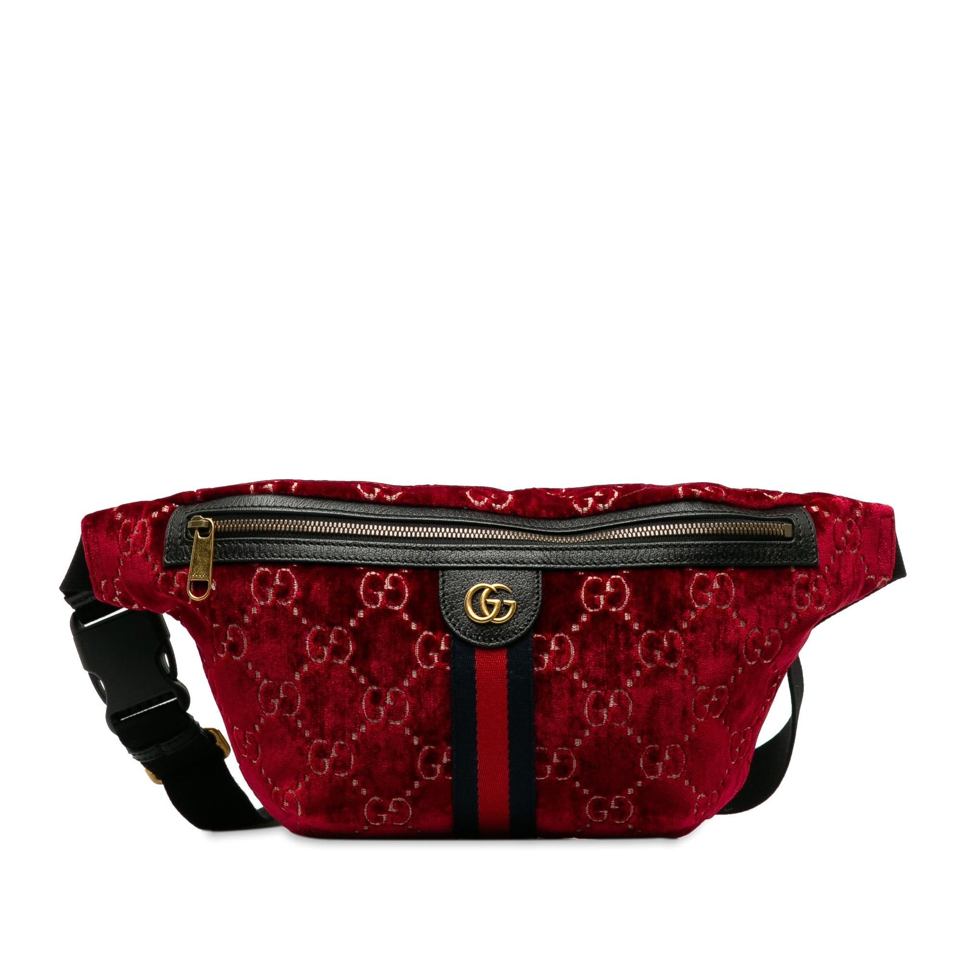 Gucci GG Velvet Ophidia Belt SHG-vPMoAs Calf Red Accessory