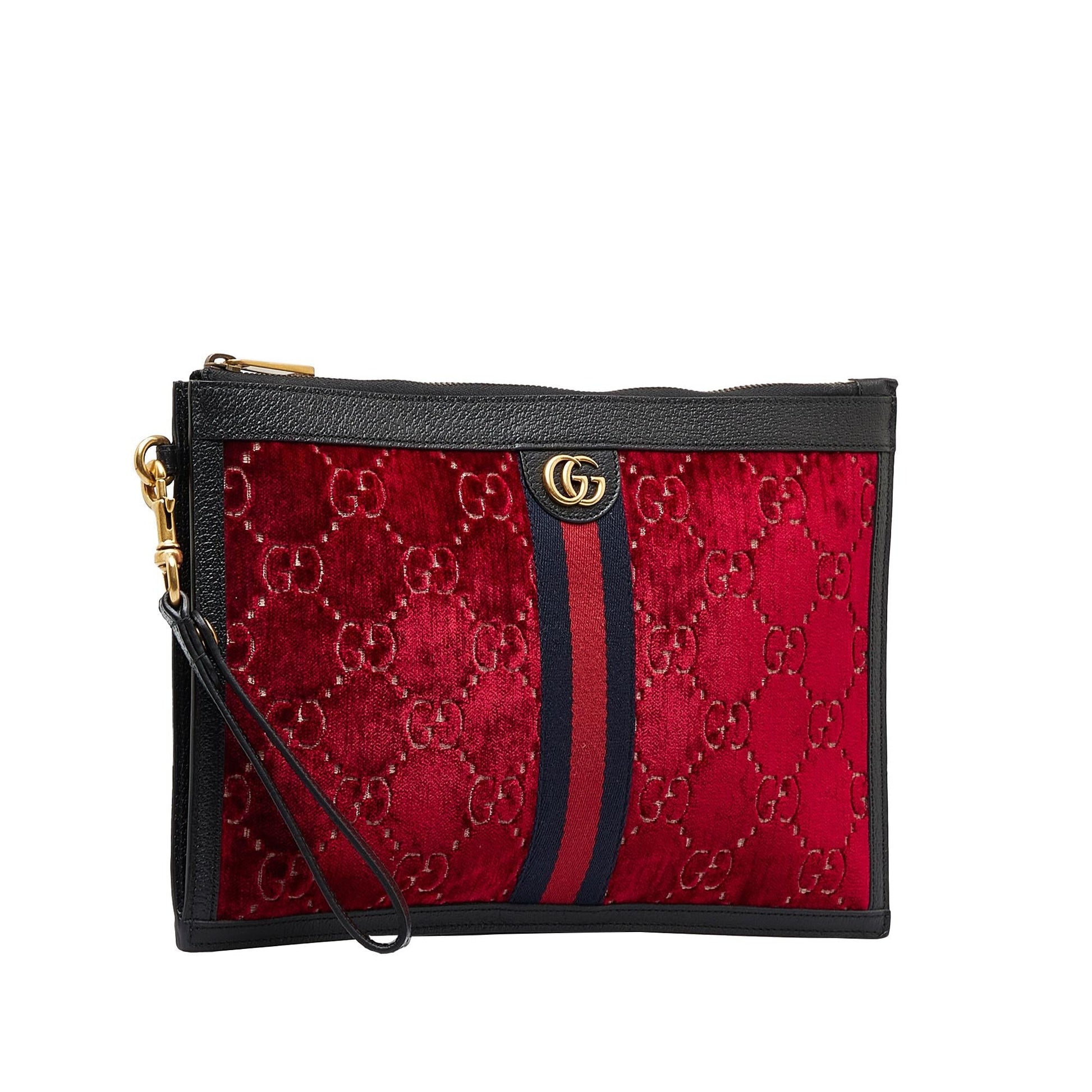 Gucci GG Velvet Ophidia SHG-0Q4r1S Red Clutch Bag