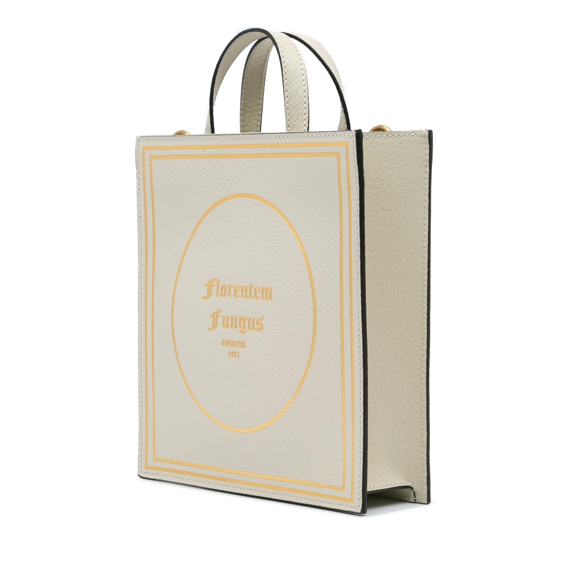 Gucci Garden Mushrooms Vertical Shopping Calf Calfskin Brown Tote Bag