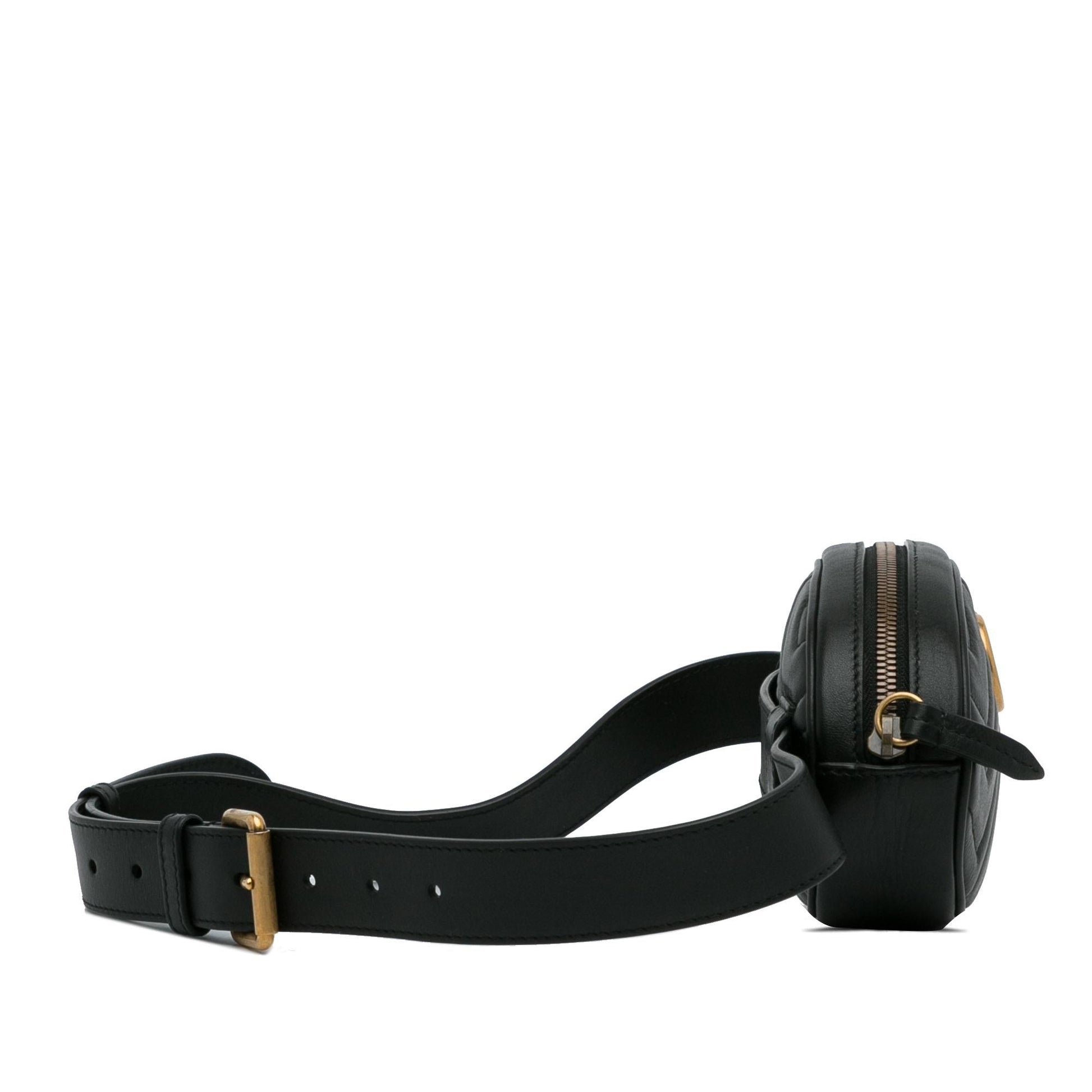 Gucci Gg Marmont Belt SHG-nGo7V4 Matelasse Calf Black Accessory