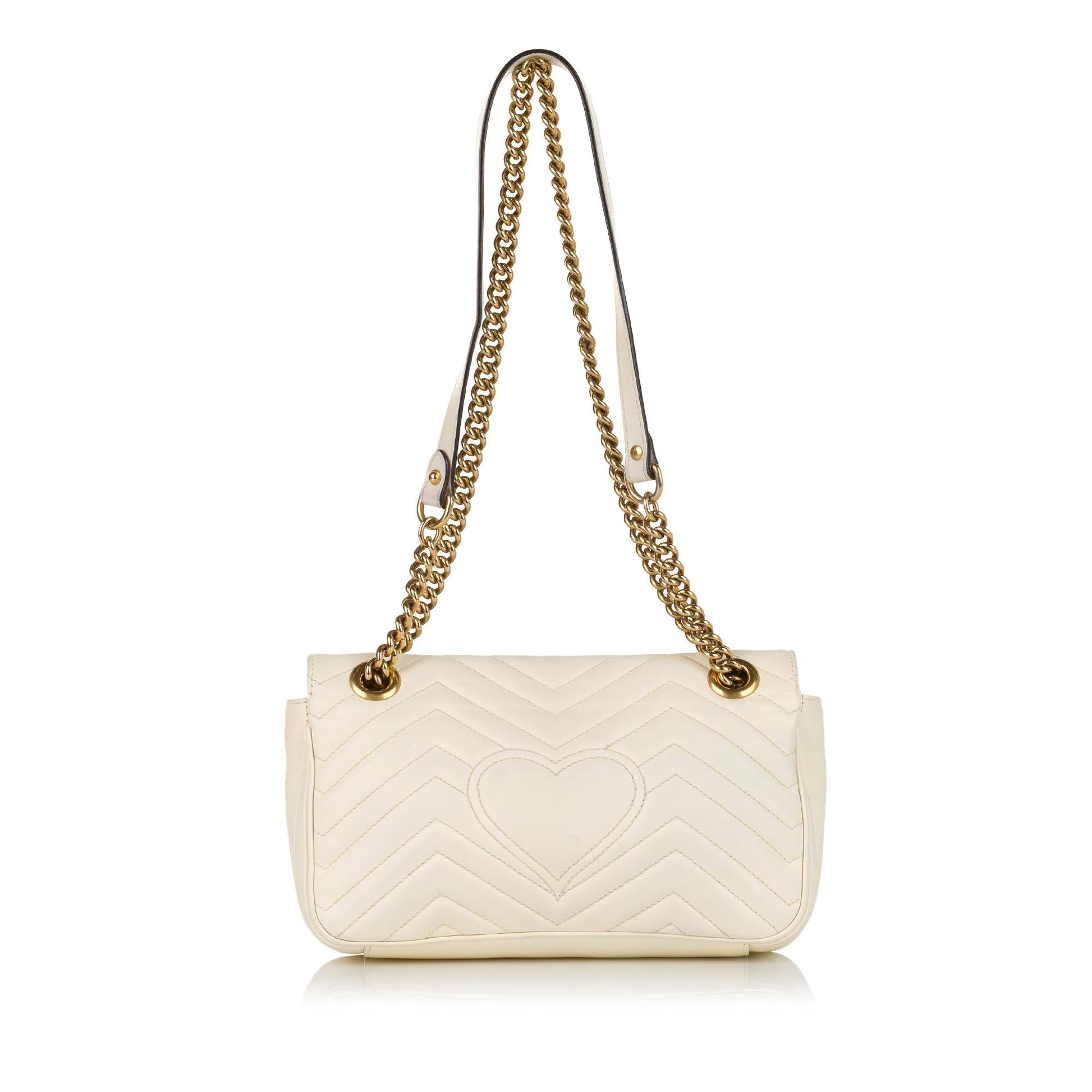 Gucci Gg Marmont SHG Matelasse White Crossbody Bag