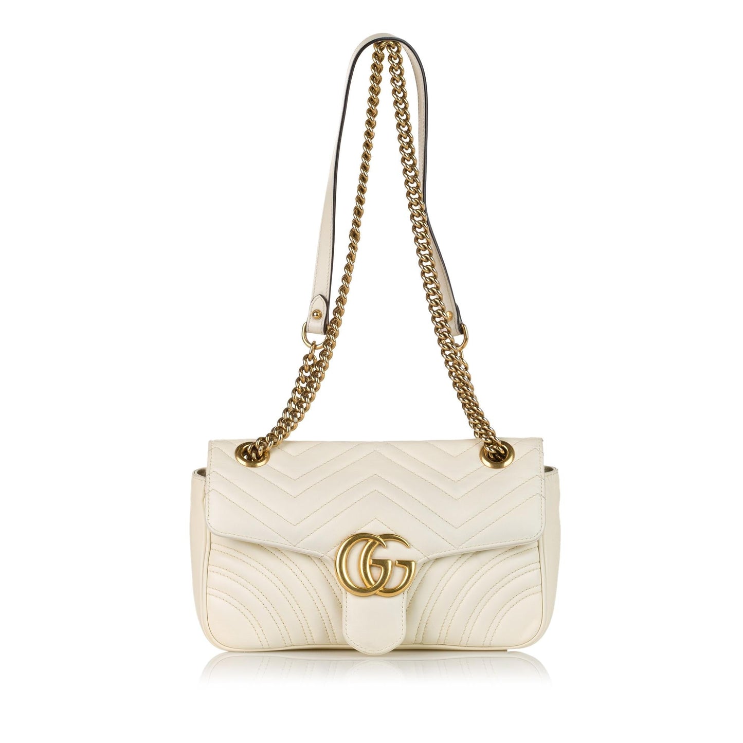 Gucci Gg Marmont SHG Matelasse White Crossbody Bag