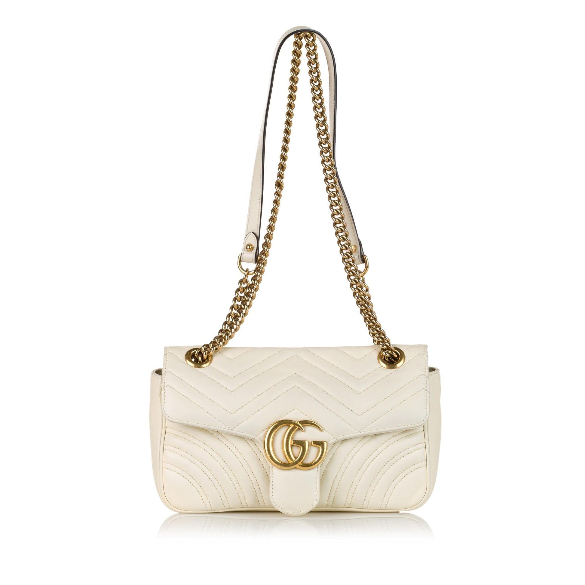 Gucci Gg Marmont SHG Matelasse White Crossbody Bag