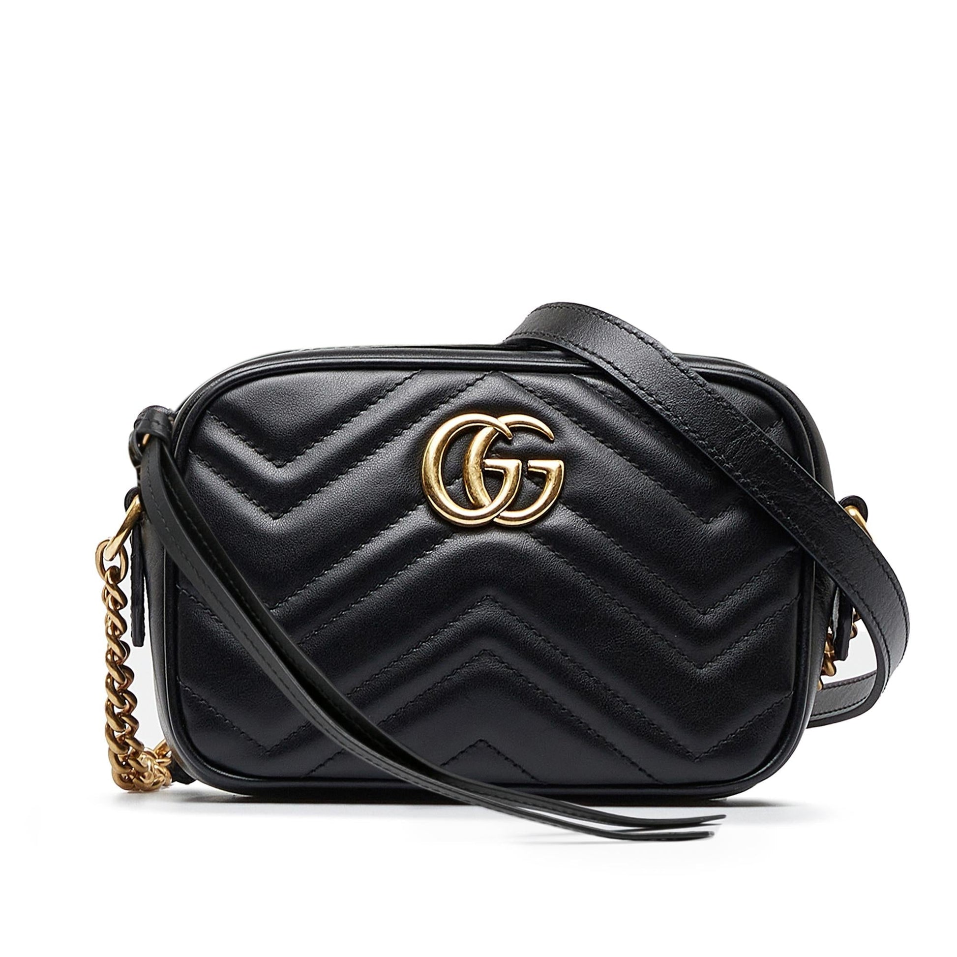 Gucci Gg Marmont SHG-ix0CHC Matelasse Calf Black Crossbody Bag