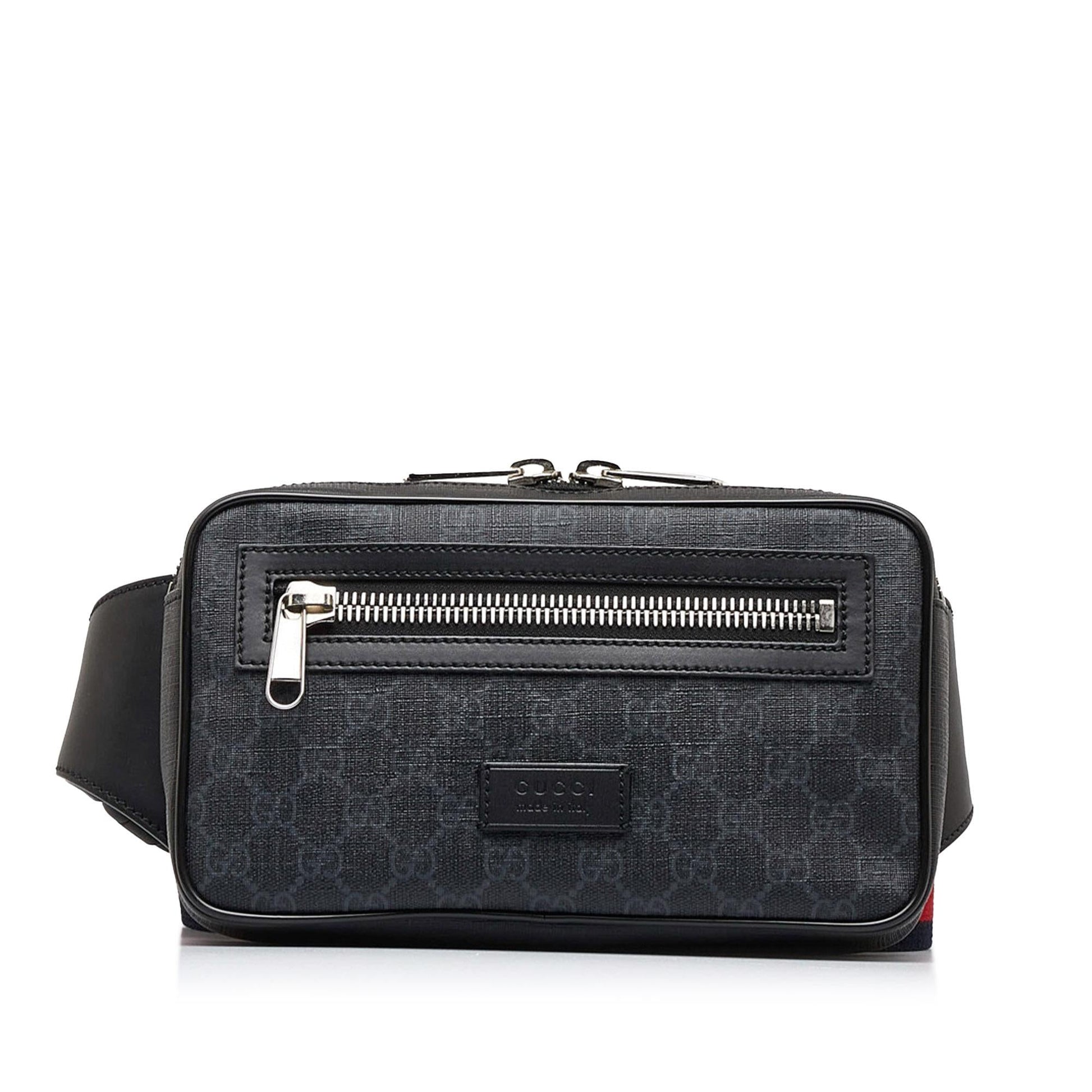 Gucci Gg Supreme Web Belt SHG-8fIIkY Canvas Black Accessory