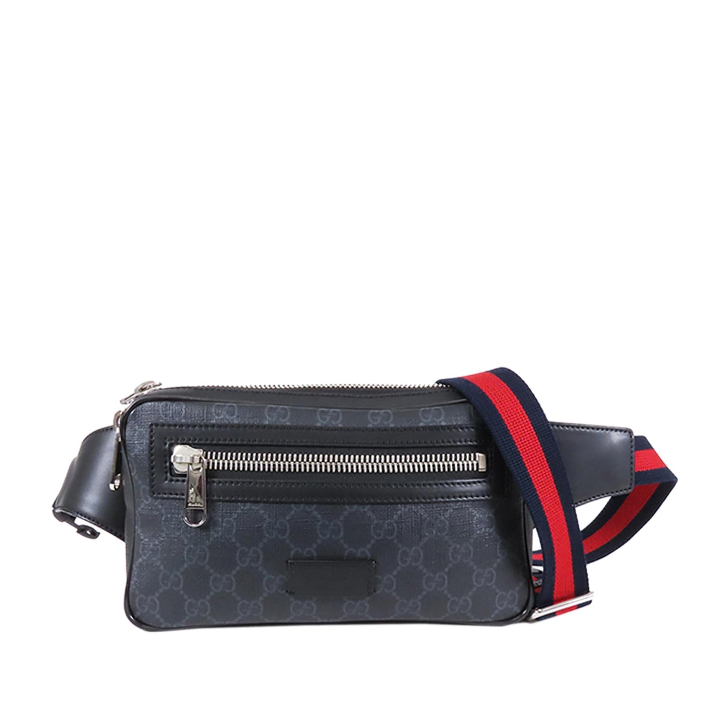 Gucci Gg Supreme Web Belt SHG-05UZBS Canvas Calf Black Accessory