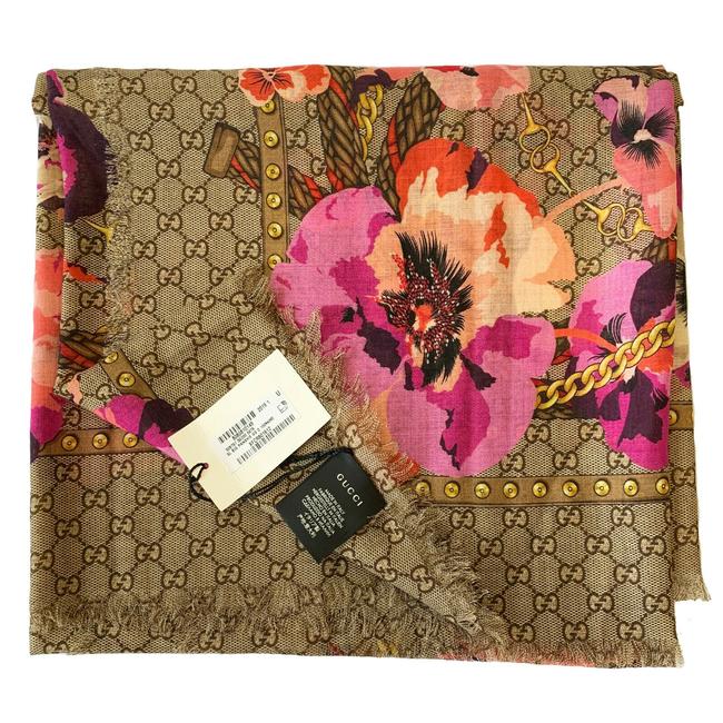 Gucci GG SUPREME GIANT FLORAL SCARF Monogram